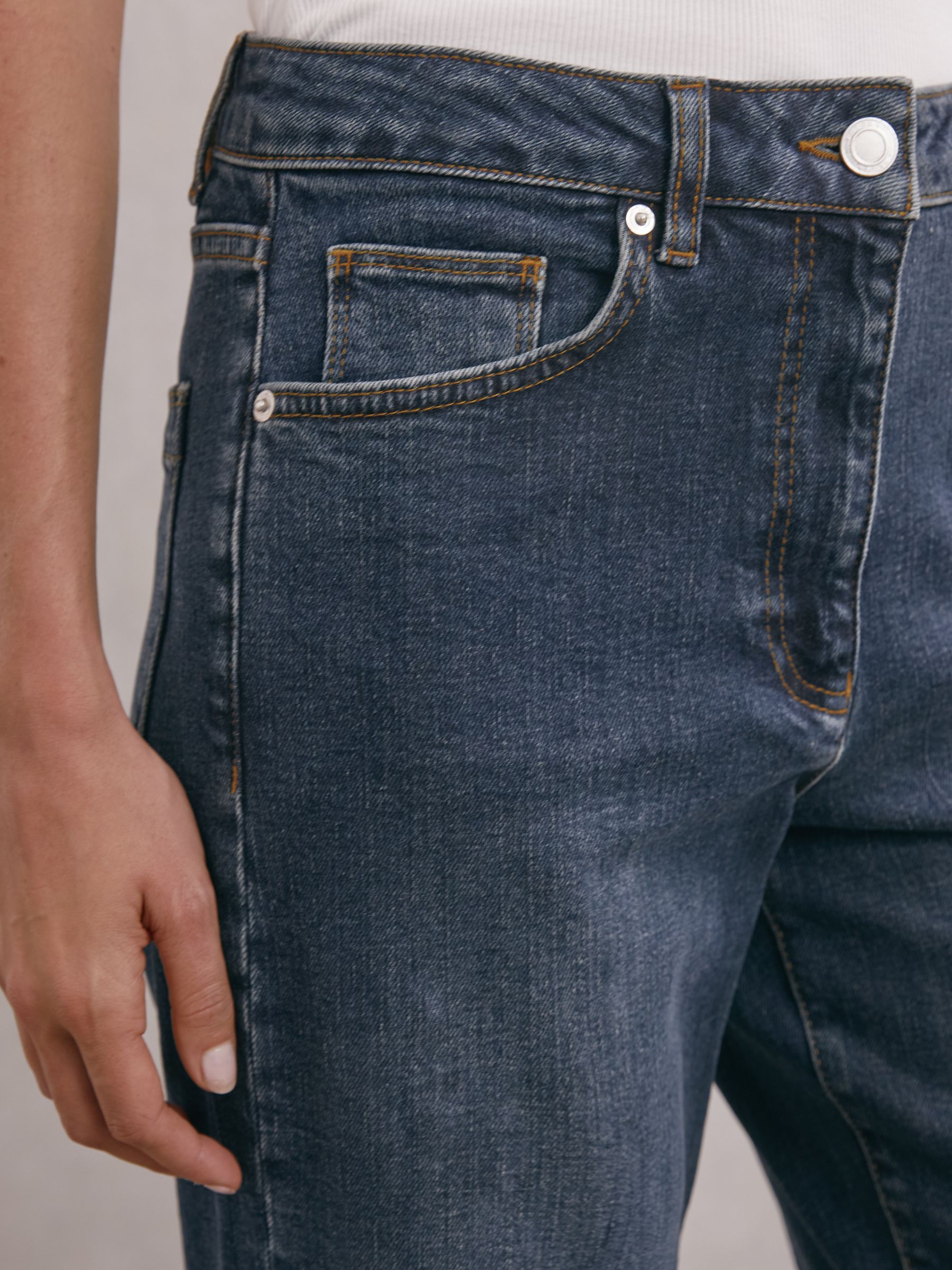 Mid-Rise Straight-Leg Jeans in Antique Mid Blue - image 3