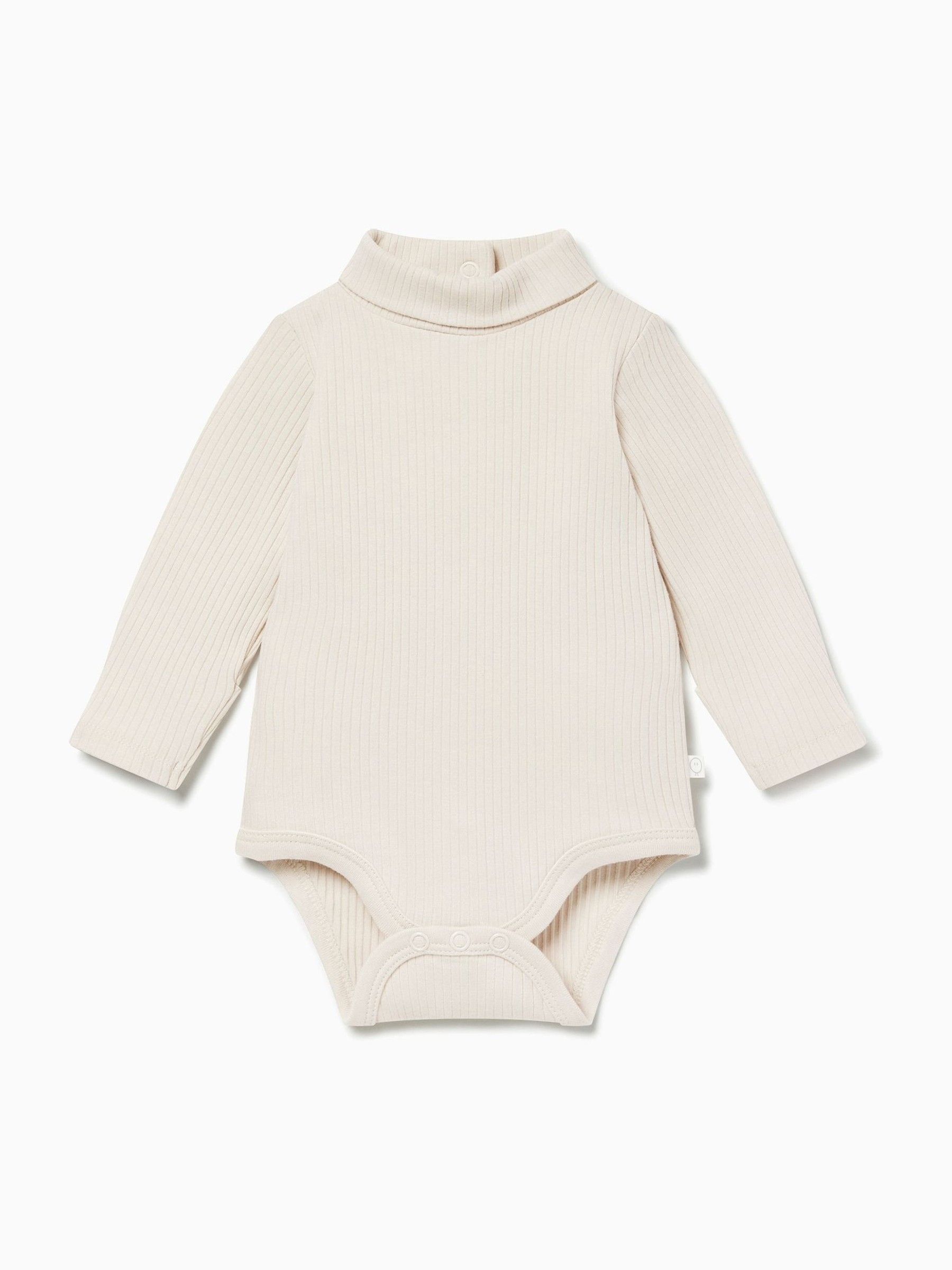 MORI Cream Ribbed Roll Neck Supersoft Bodysuit - Image 1 of 2