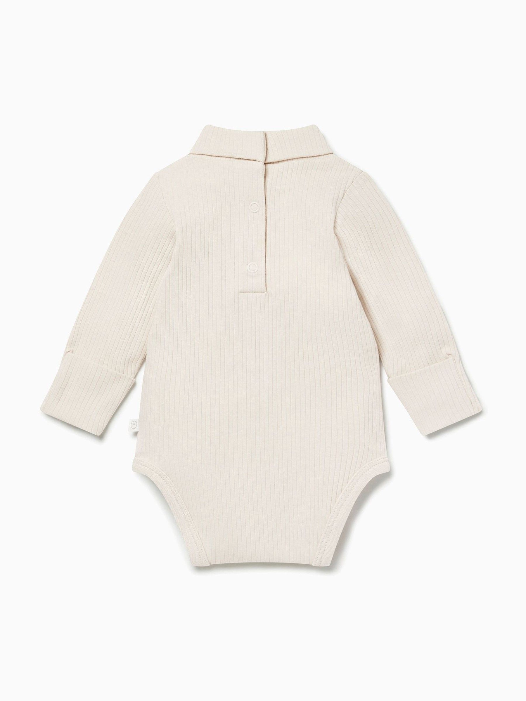 MORI Cream Ribbed Roll Neck Supersoft Bodysuit - Image 3 of 3