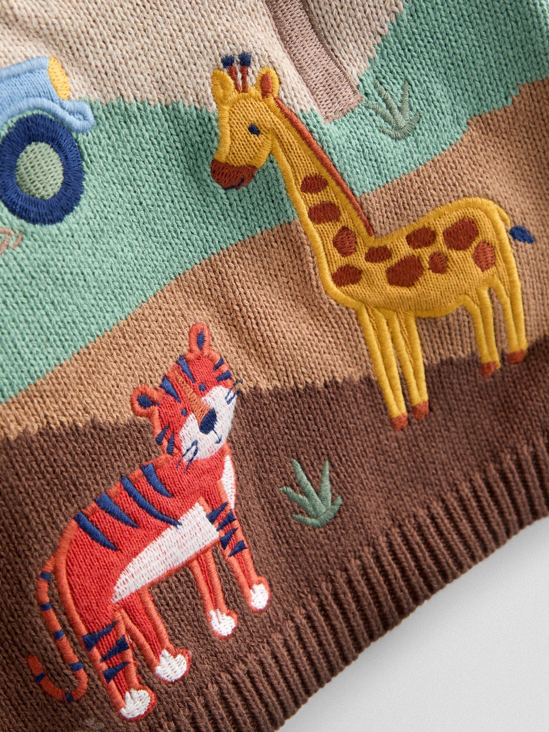 Khaki Green Safari Scene Jumper - Image 4 of 5