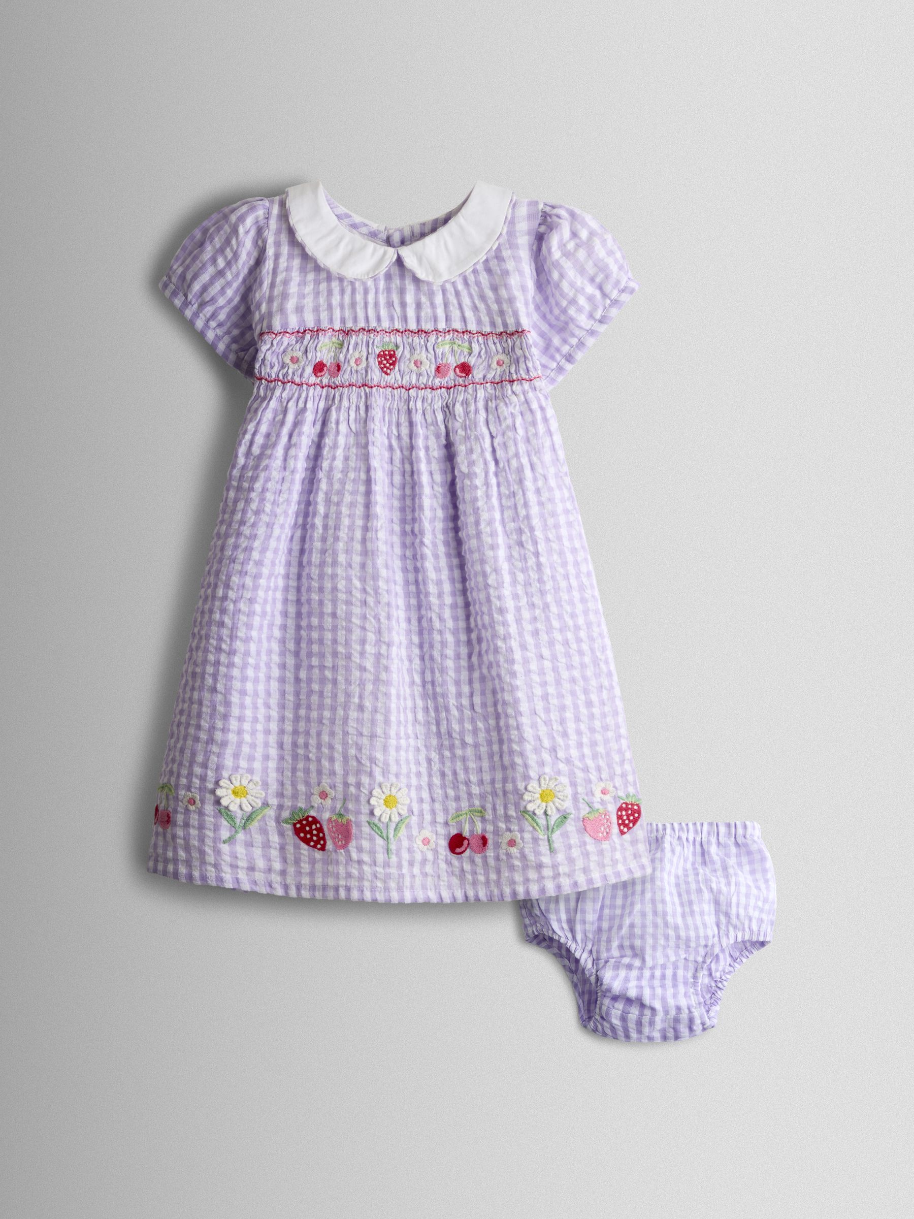 Purple Appliqué Smocked Dress - Image 1 of 2