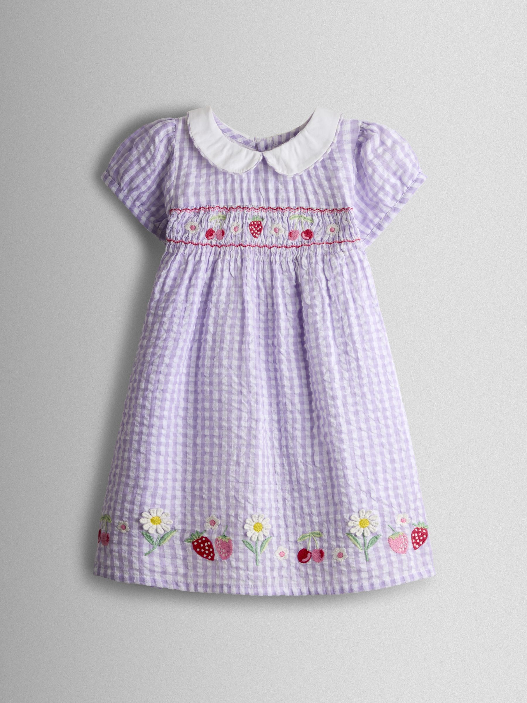 Purple Appliqué Smocked Dress - Image 2 of 2