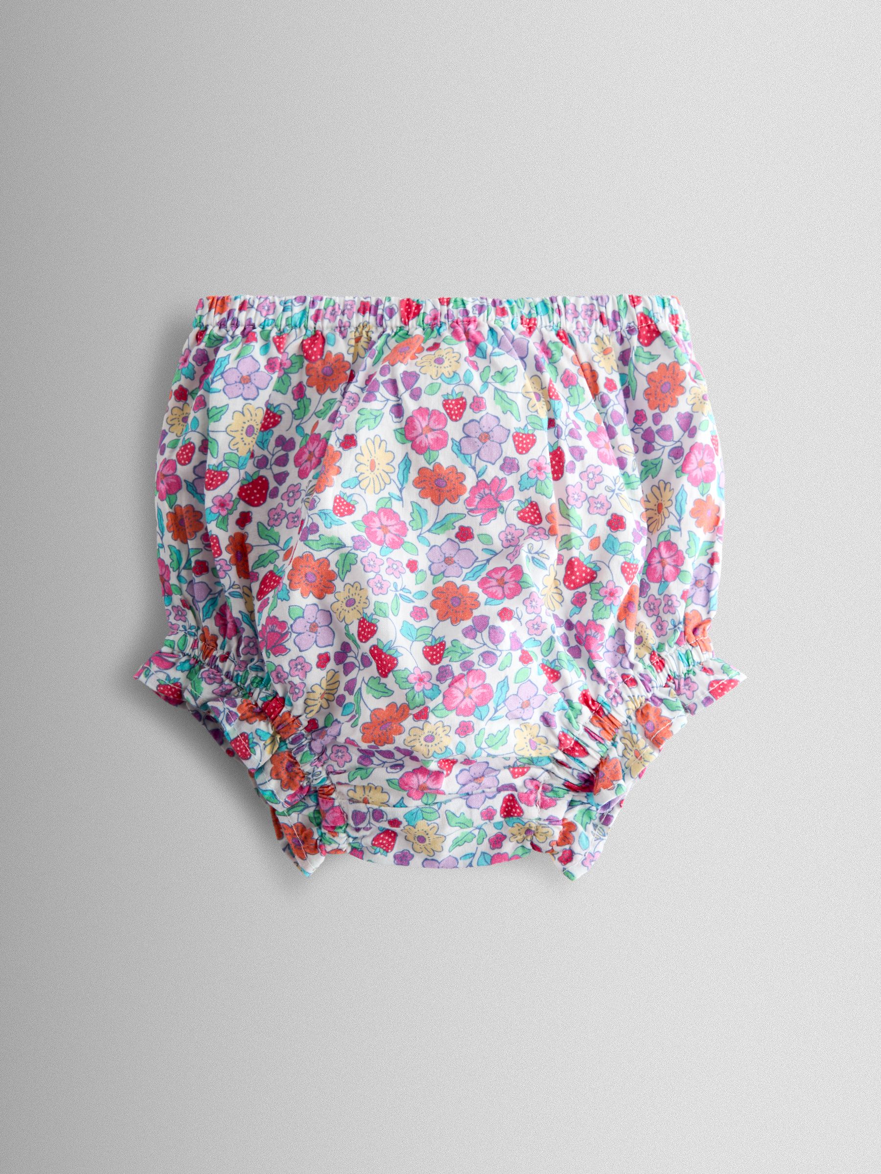 Pink Strawberry Floral Frill Shoulder Button Through Baby Dress - Image 5 of 7