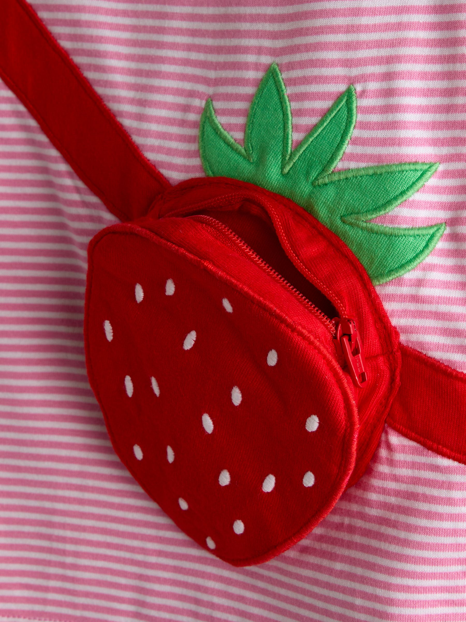 Pink Strawberry Bag Appliqué T- Shirt - Image 3 of 3 Pink Strawberry Bag Appliqué T- Shirt - Image 3 of 3