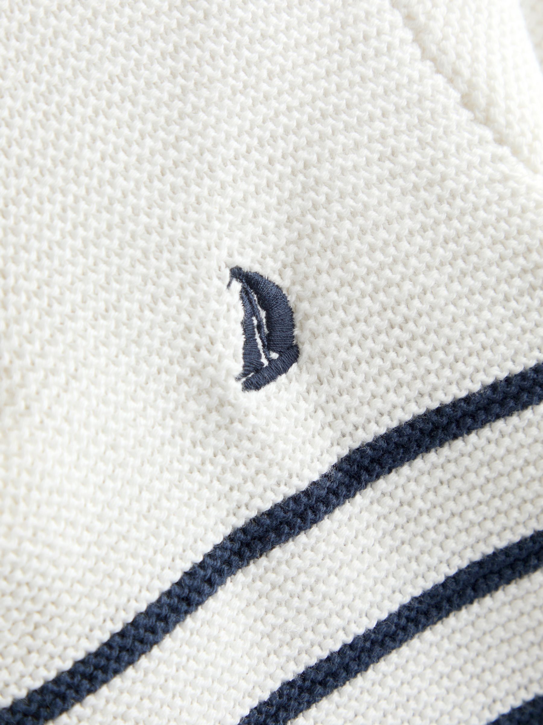 Cream Navy Stripe Stripe Half Zip Jumper - Image 3 of 4
