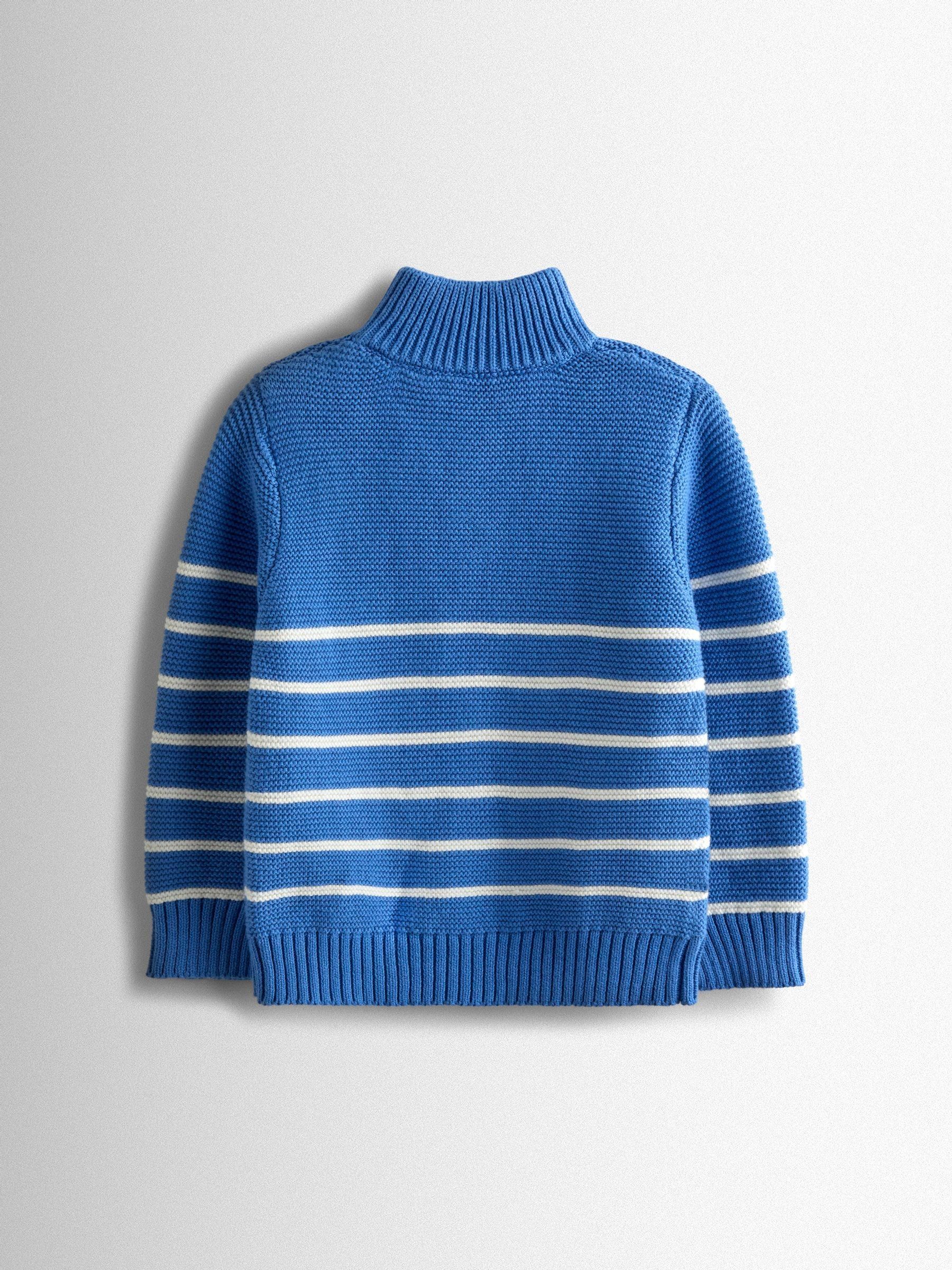 Blue Cream Stripe Stripe Half Zip Jumper - Image 2 of 4