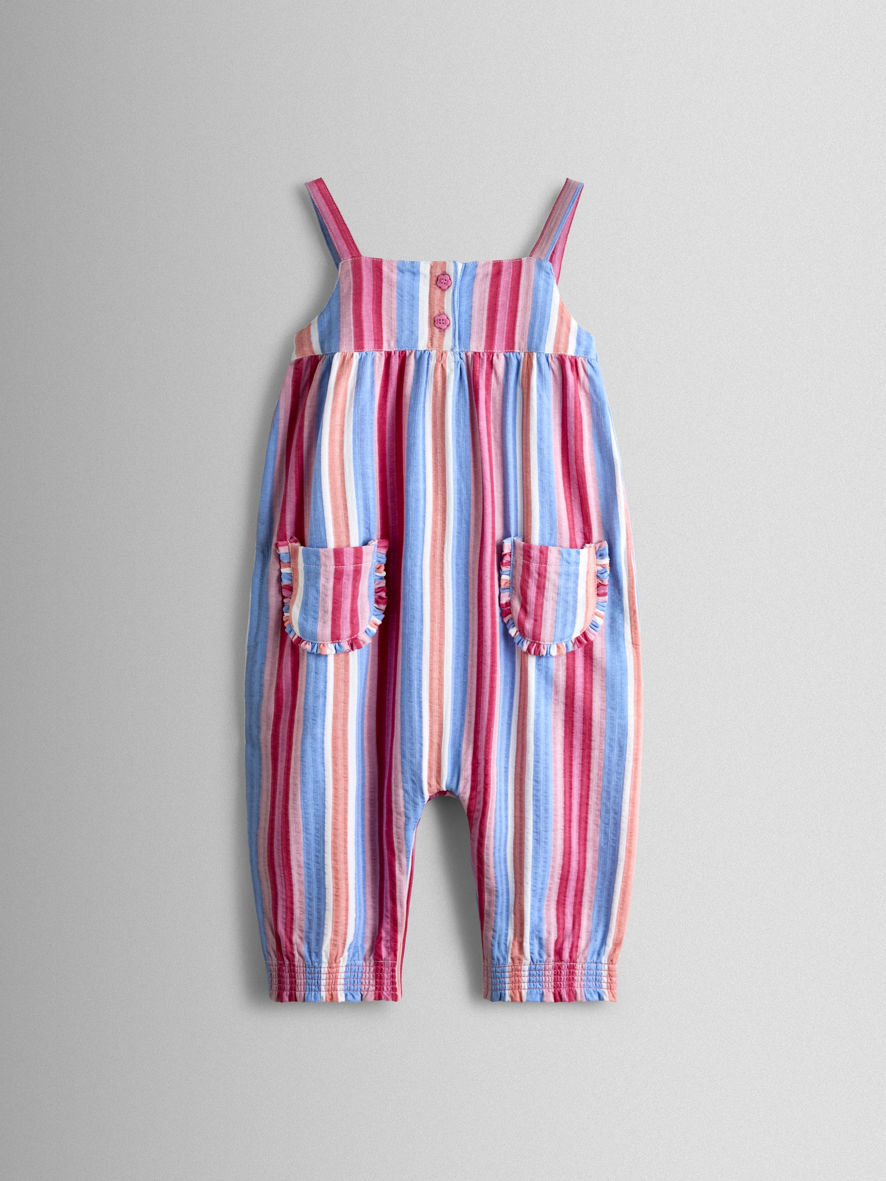 Pink Stripe Cherry Strappy Jersey Jumpsuit - Image 1 of 3