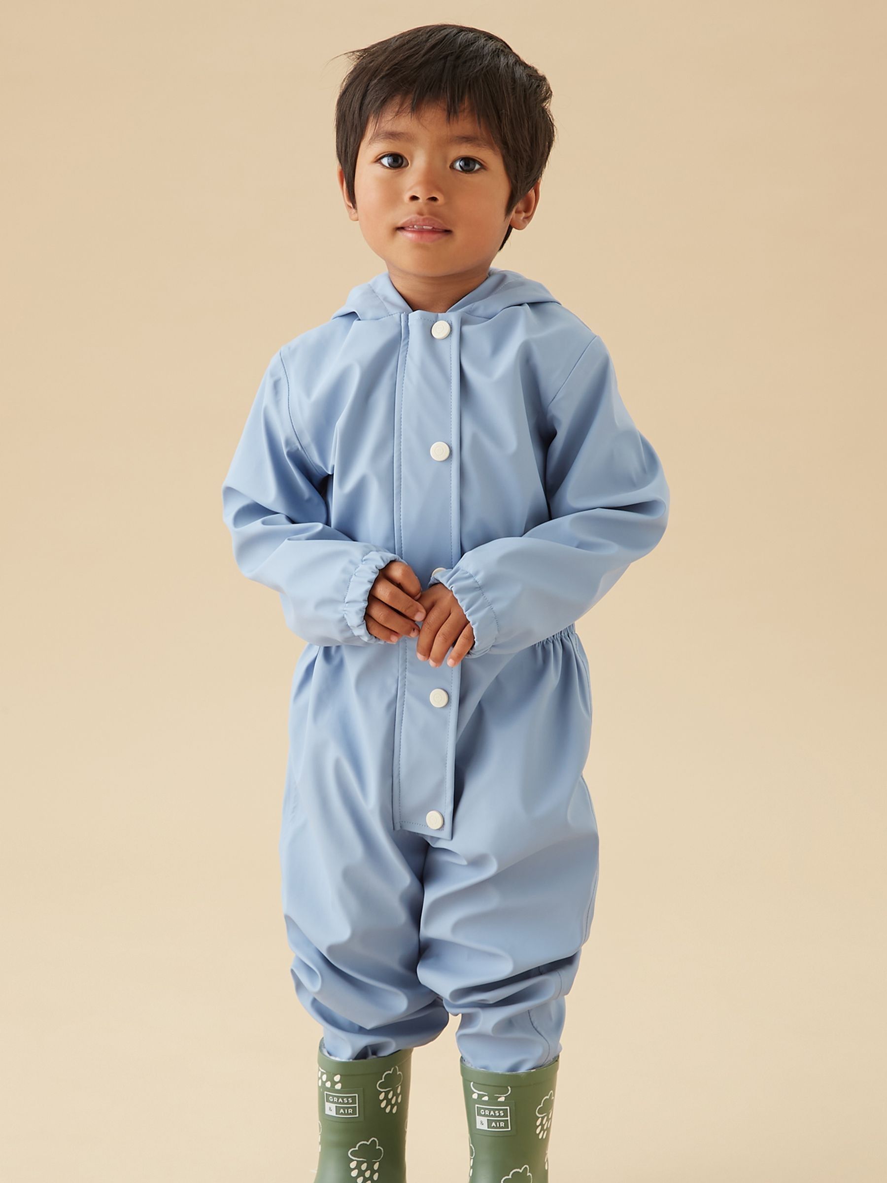 MORI Blue Dinosaur Lined Waterproof Puddlesuit - Image 2 of 7