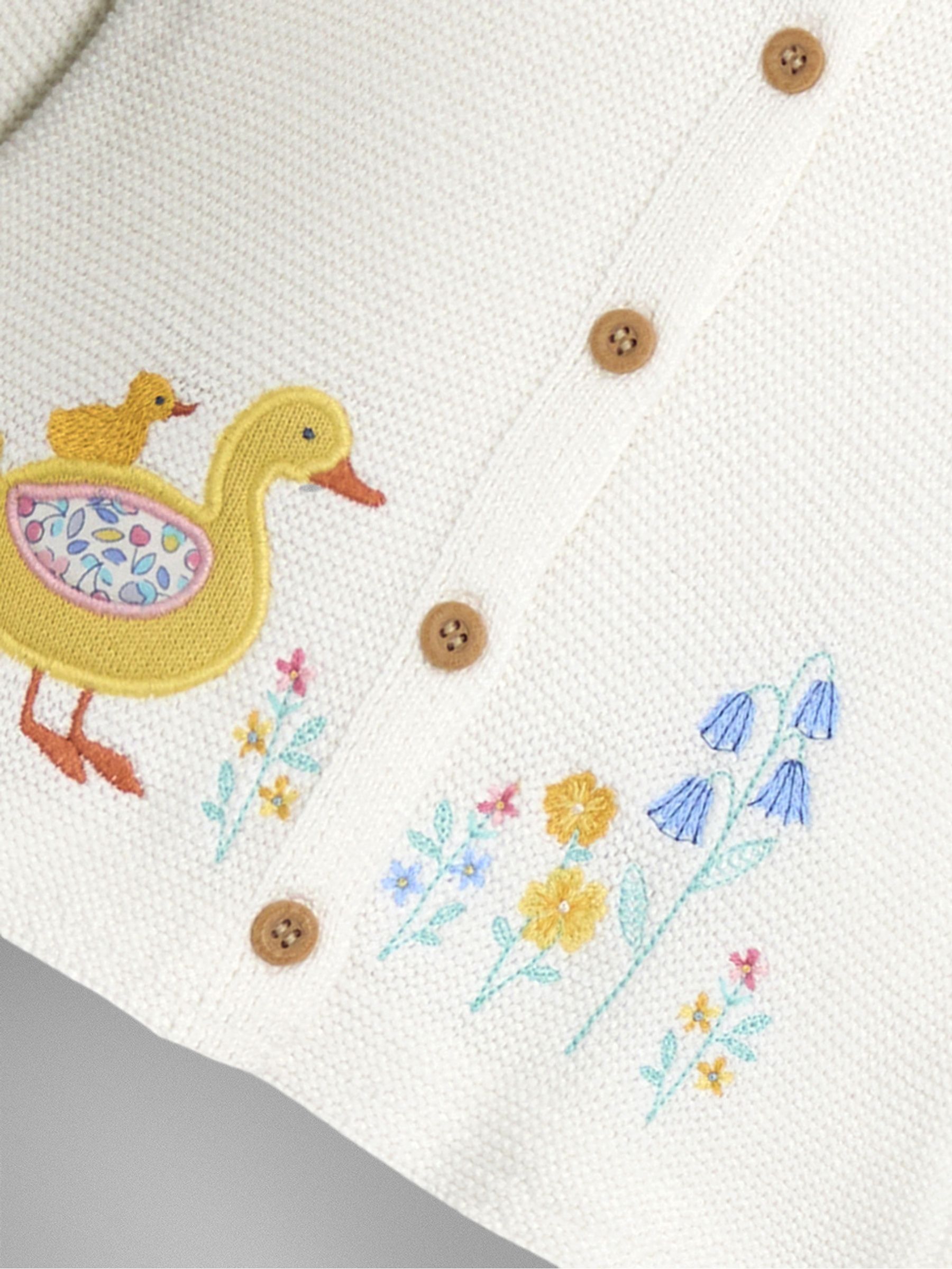 Cream Duck Floral Appliqué Cardigan - Image 3 of 3