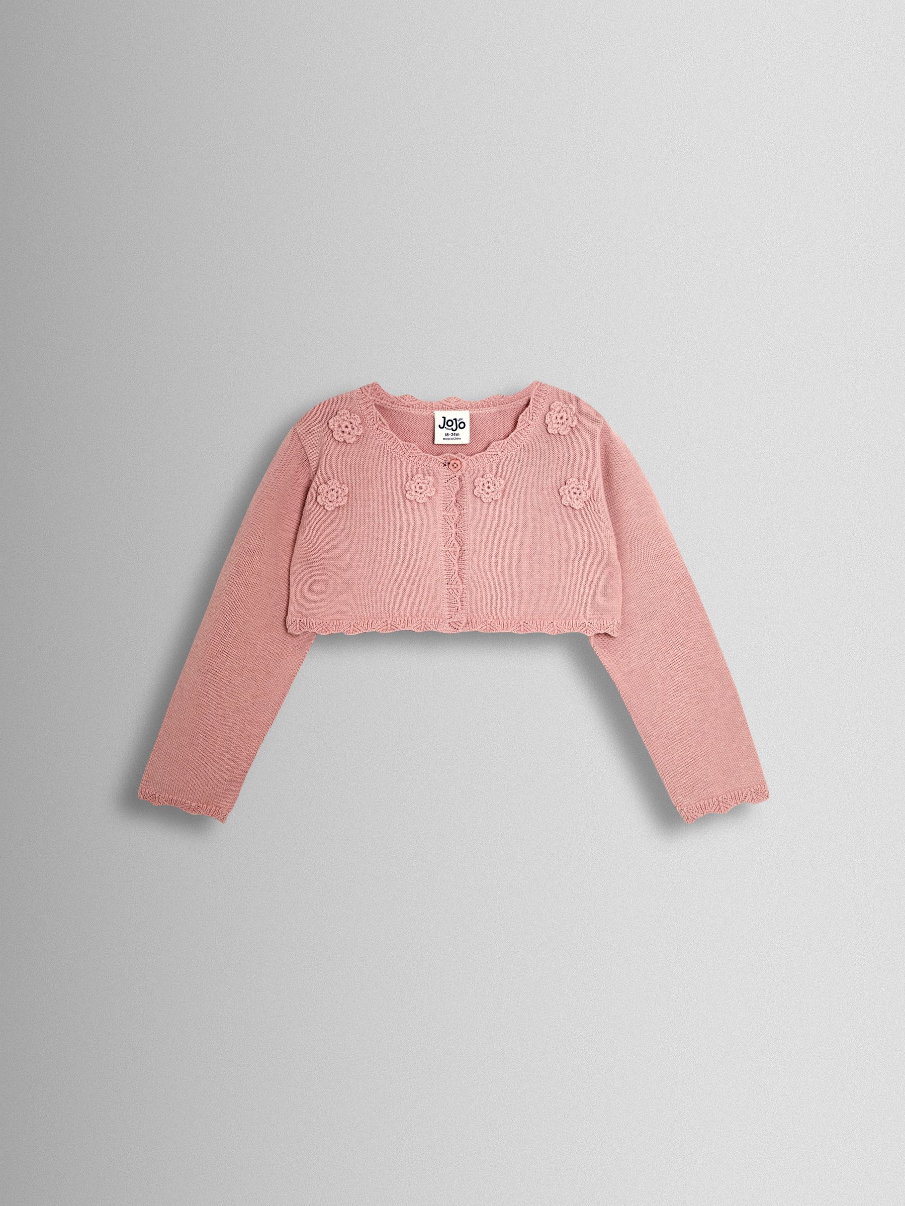 Pink Crochet Flower Bolero Cardigan - Image 1 of 3