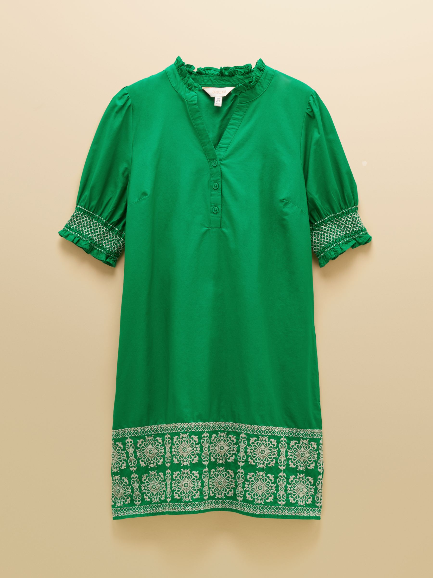 Layla Green Short Sleeved Broderie Trim Mini Dress - Image 8 of 8