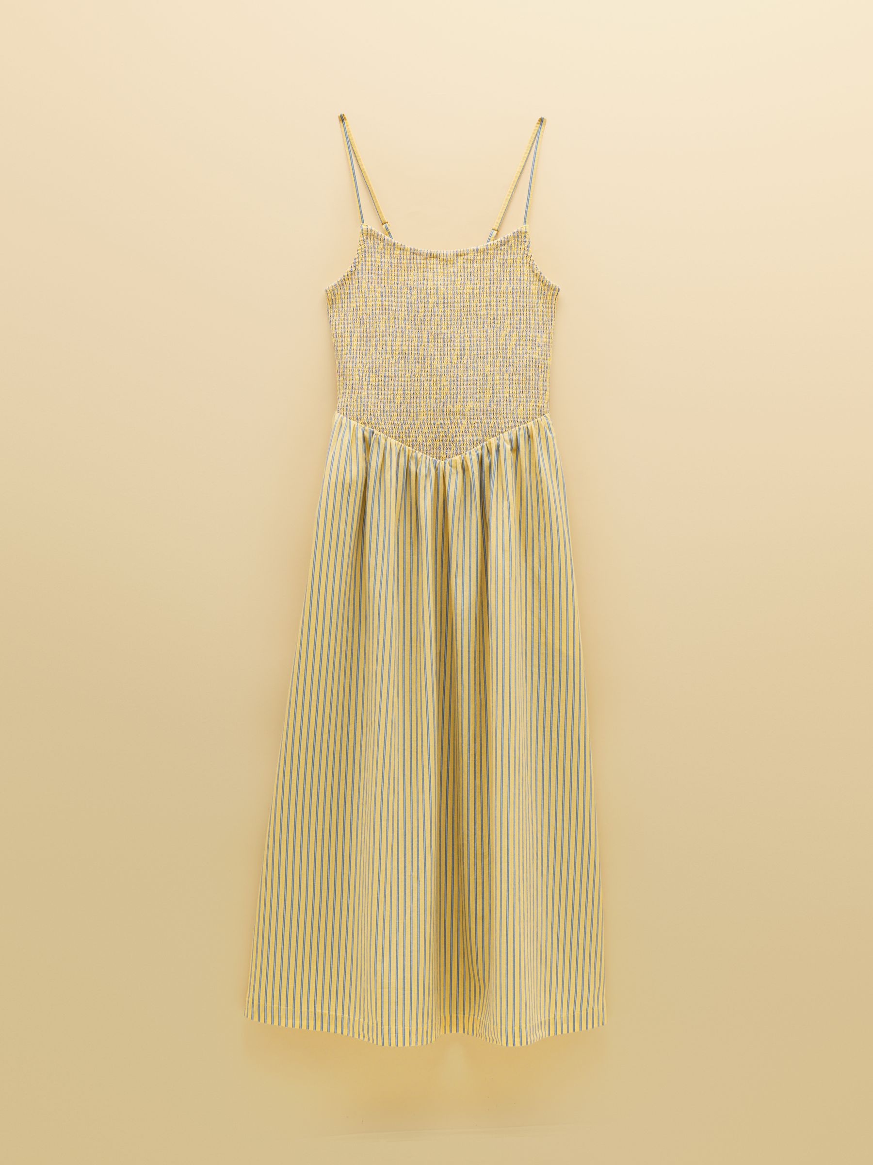 Stephanie Yellow Striped Smocked Midi Summer Dress - Image 10 of 10 Stephanie Yellow Striped Smocked Midi Summer Dress - Image 10 of 10