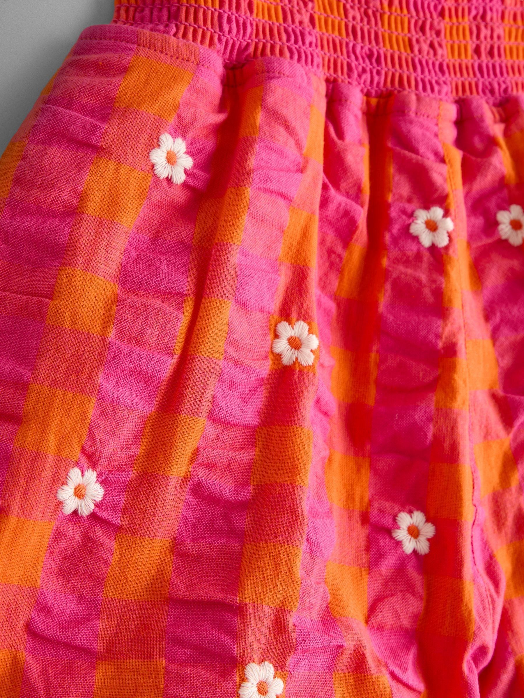 Pink Smocked Waistband Embroidered Shorts - Image 3 of 3