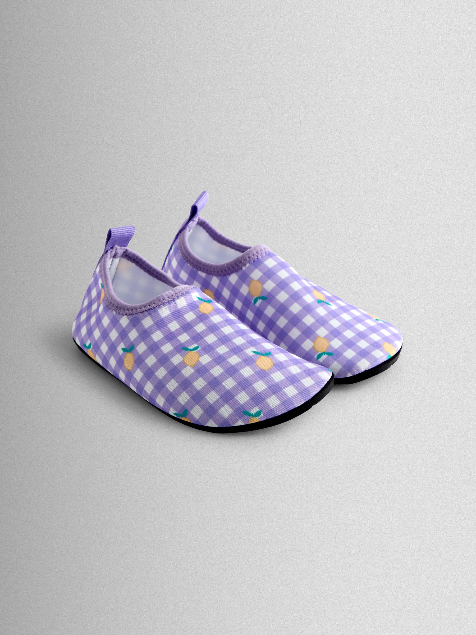 Lilac Gingham Lemon Print Swim Shoes - Image 1 of 4