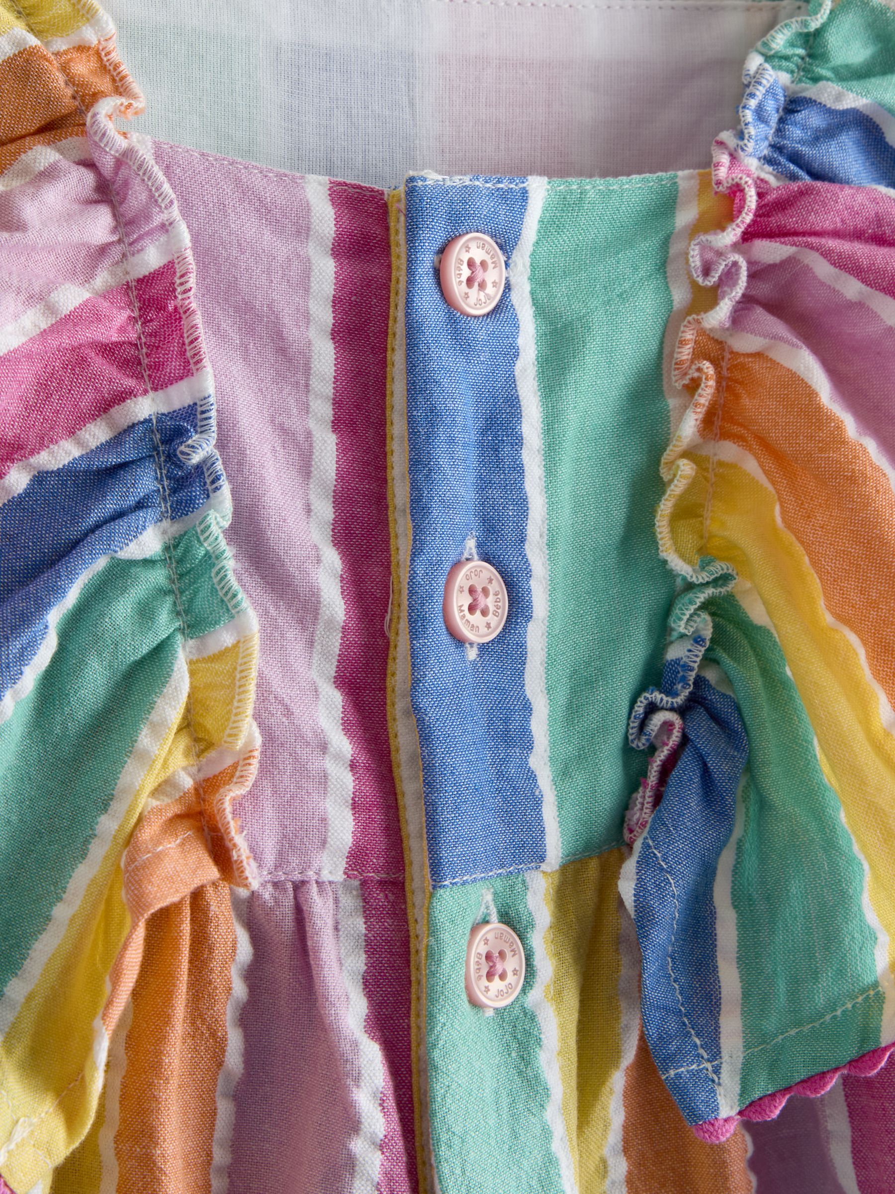 Pink Rainbow Stripe Frill Shoulder Playsuit - Image 3 of 4