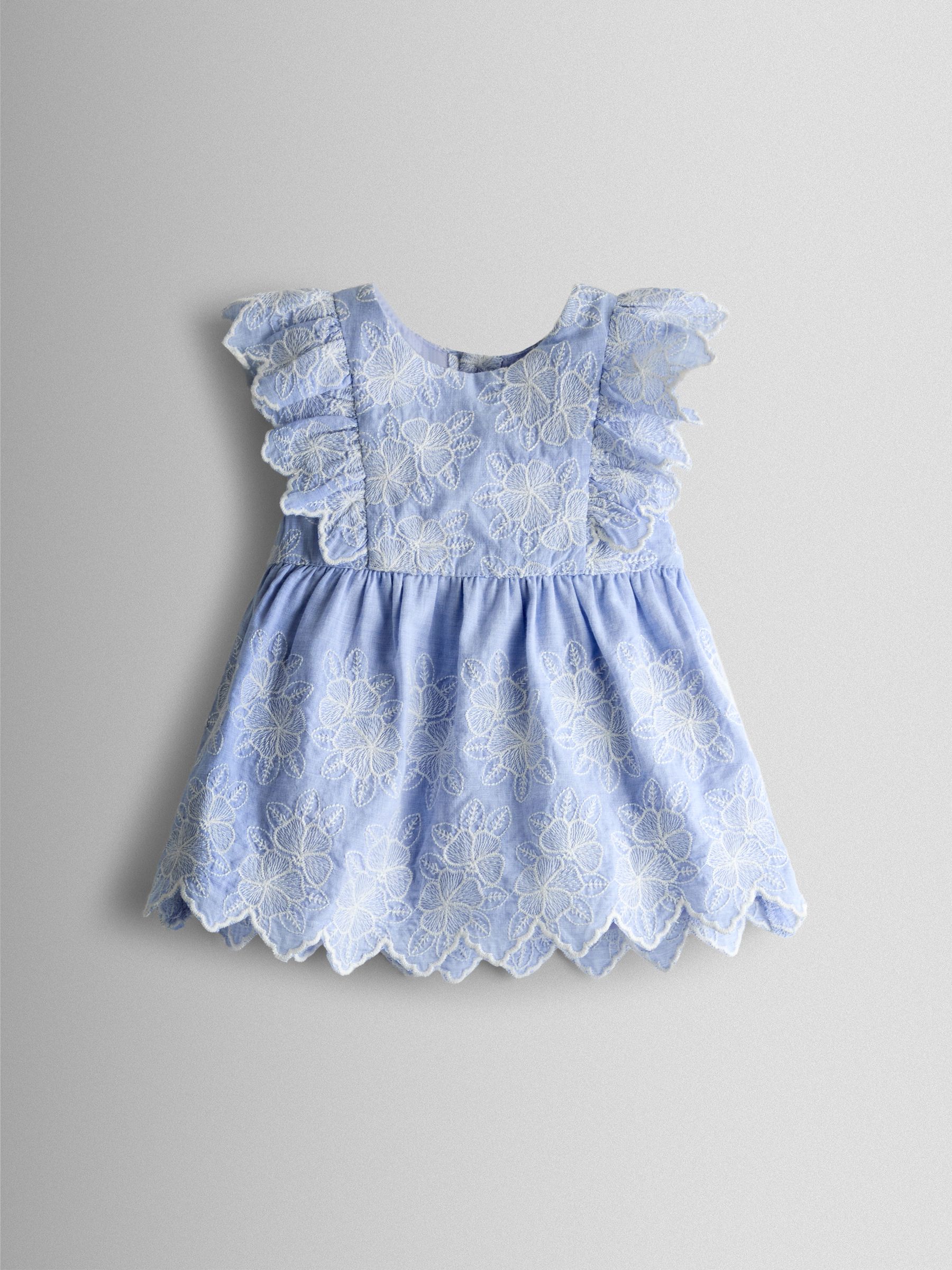 Blue Broderie Dress, Bloomers & Headband Set - Image 2 of 7