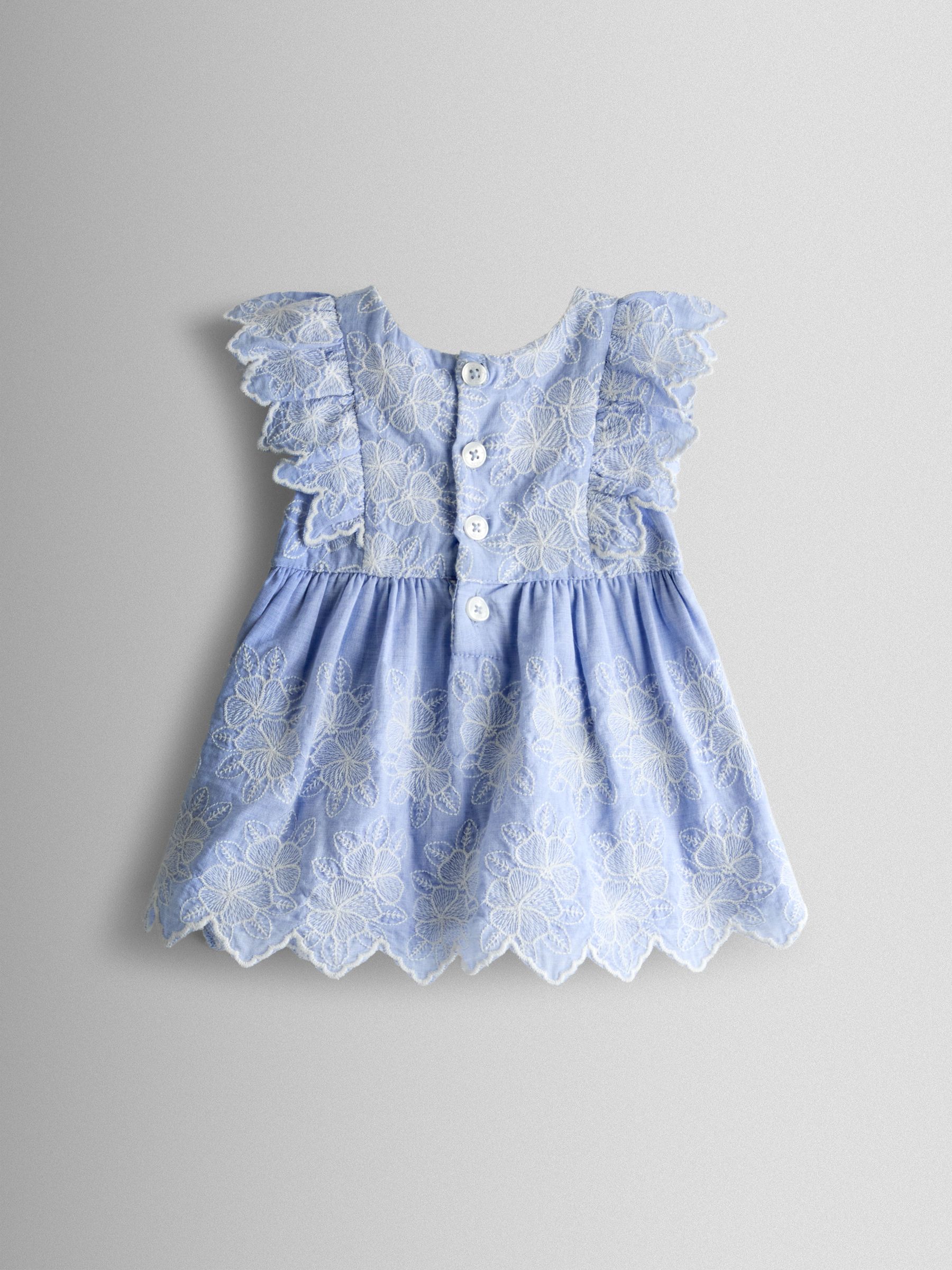 Blue Broderie Dress, Bloomers & Headband Set - Image 3 of 7