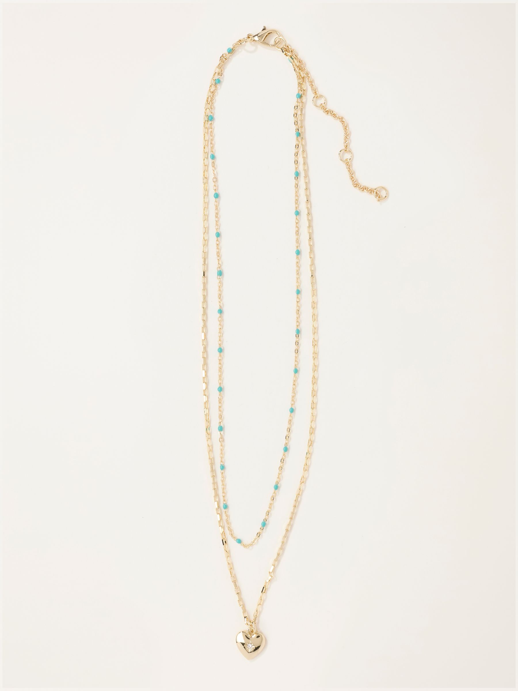 Gold Tone Heart Layered Necklace - Image 1 of 2