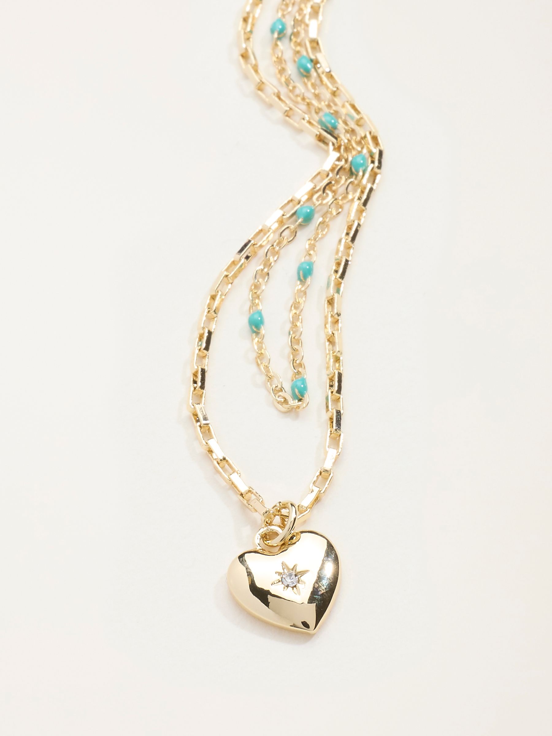 Gold Tone Heart Layered Necklace - Image 2 of 2
