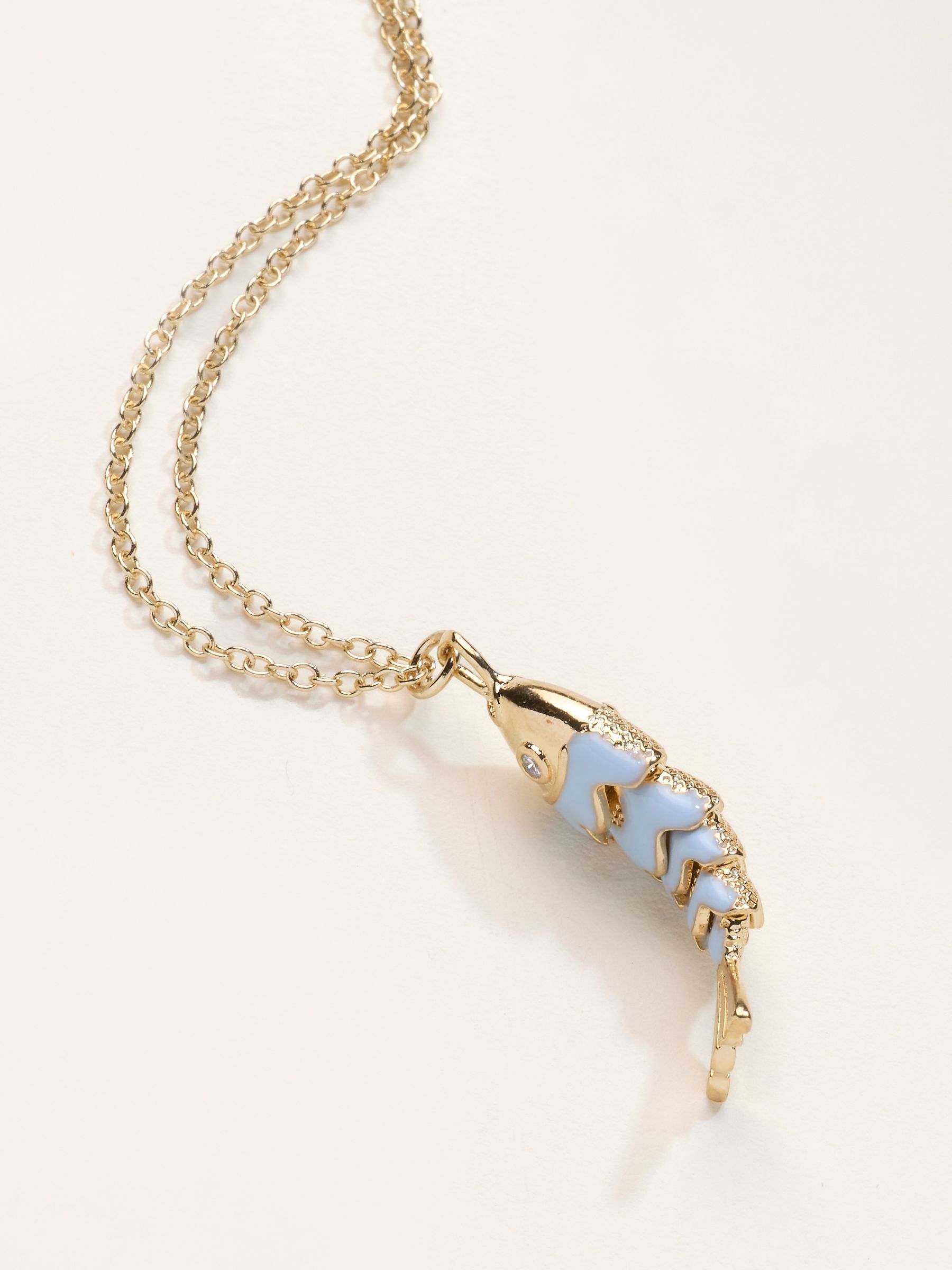 Gold Tone Fish Necklace - Image 2 of 2