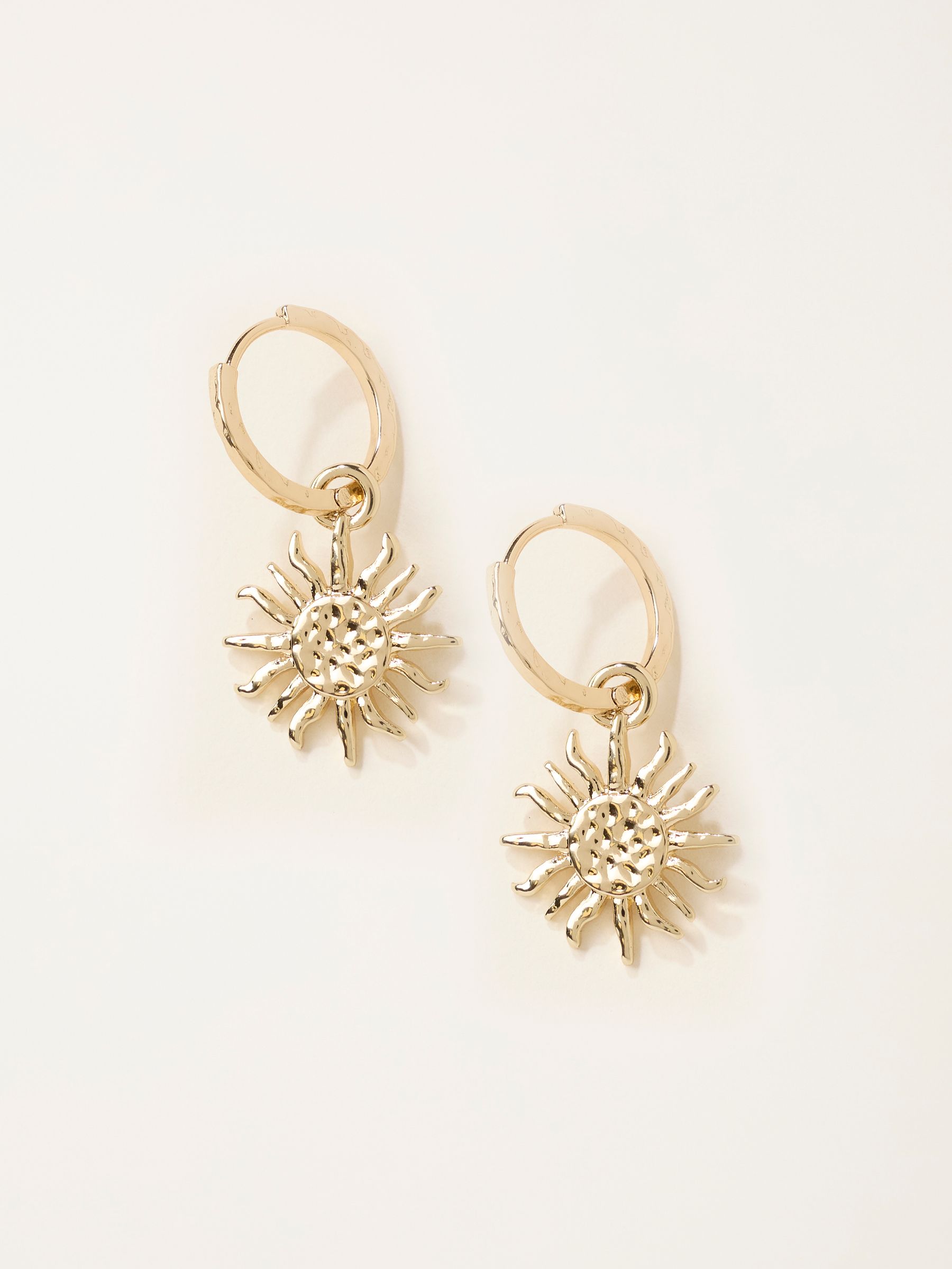 Gold Tone Sun Drop Earrings - Image 1 of 2