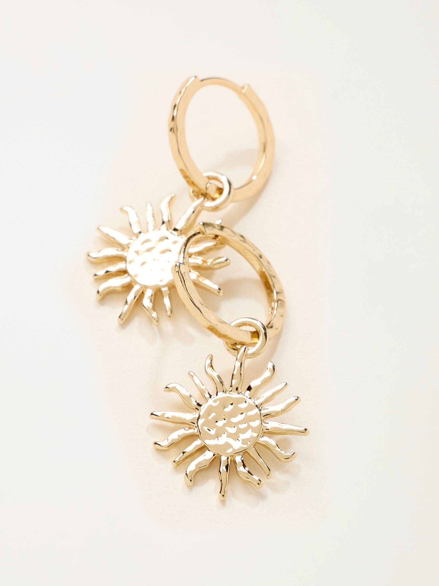 Gold Tone Sun Drop Earrings - Image 2 of 2