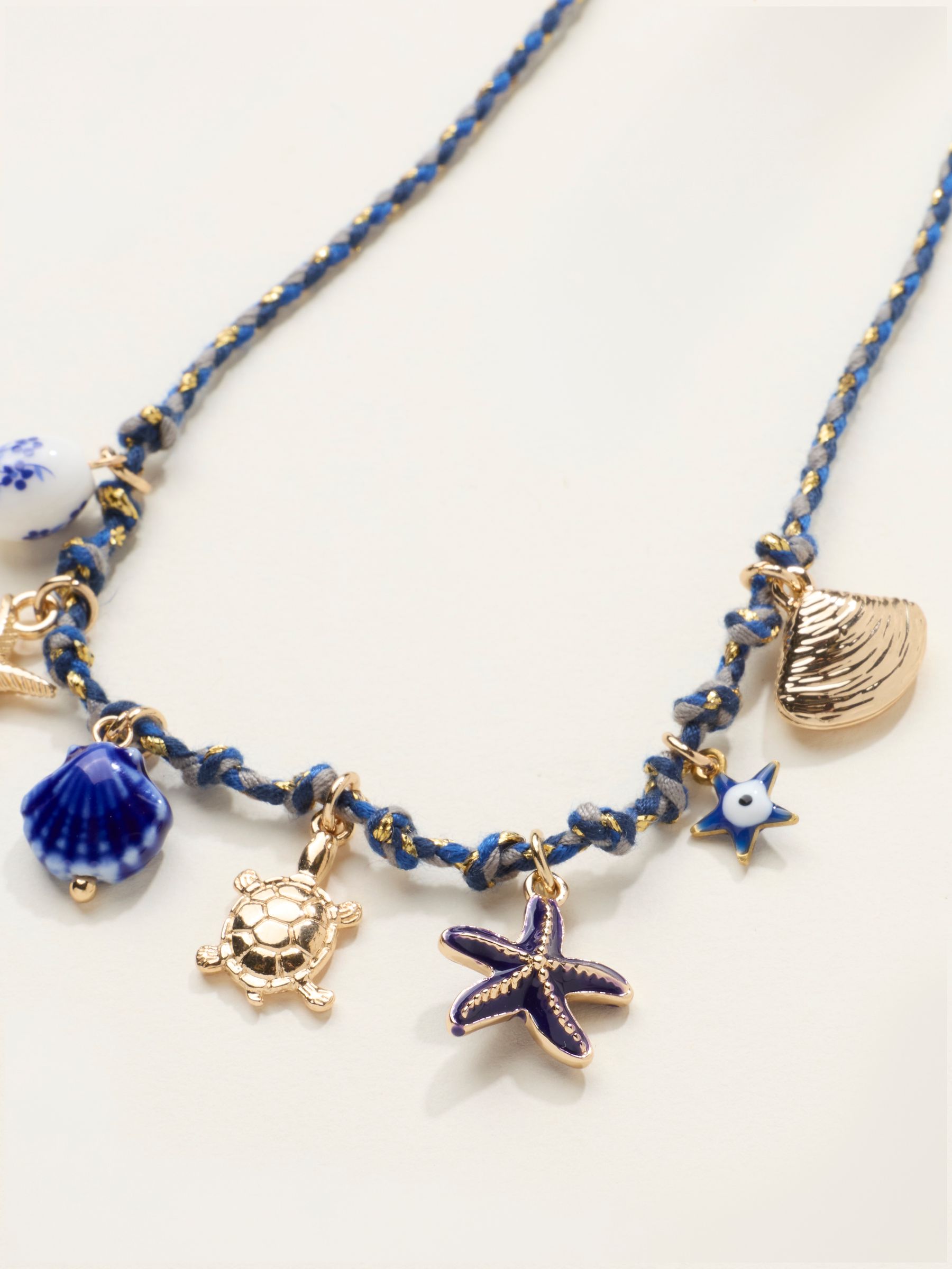 Blue Charm Cord Necklace - Image 2 of 2