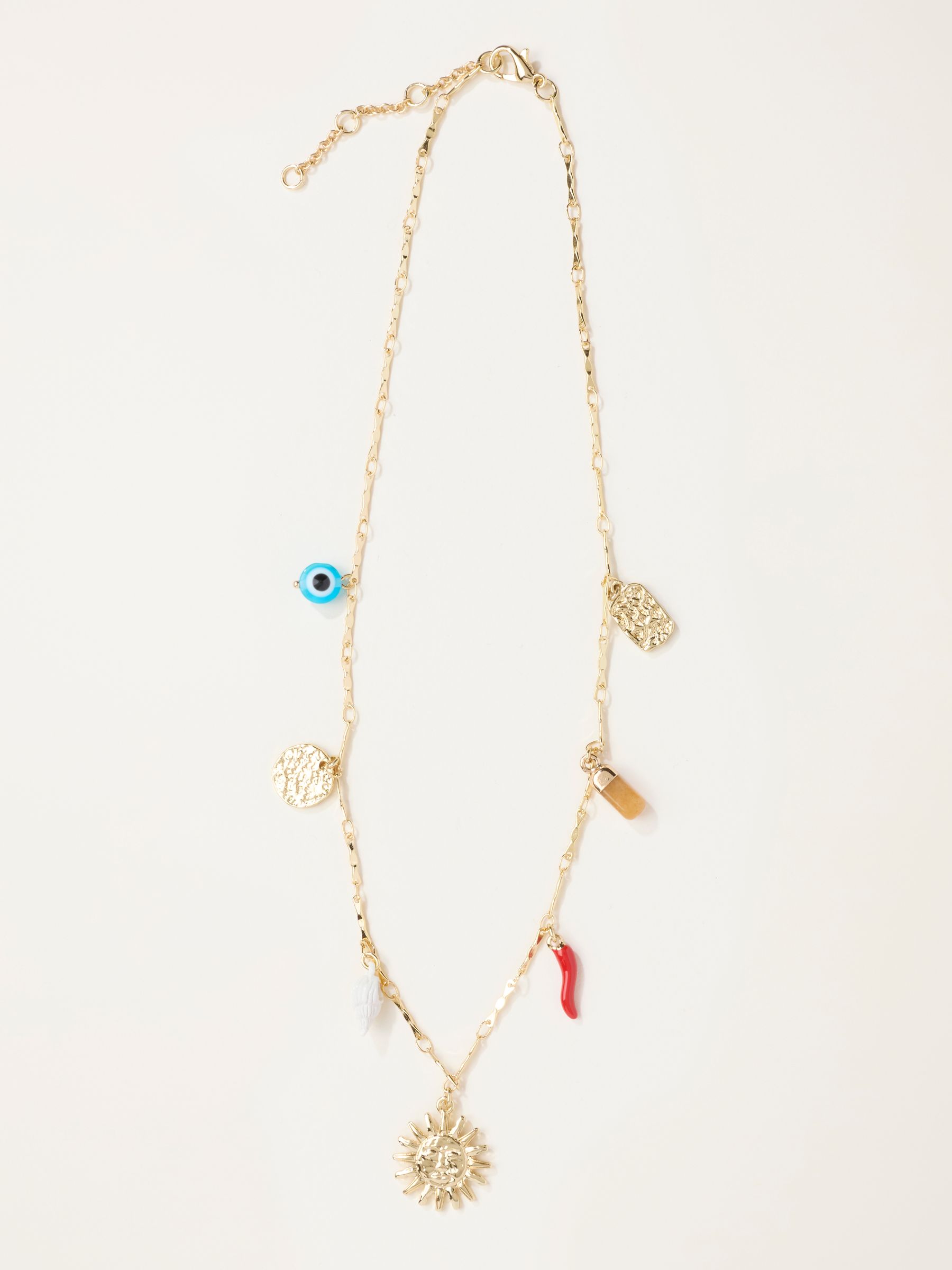 Gold Tone Sun Charm Necklace - Image 1 of 2