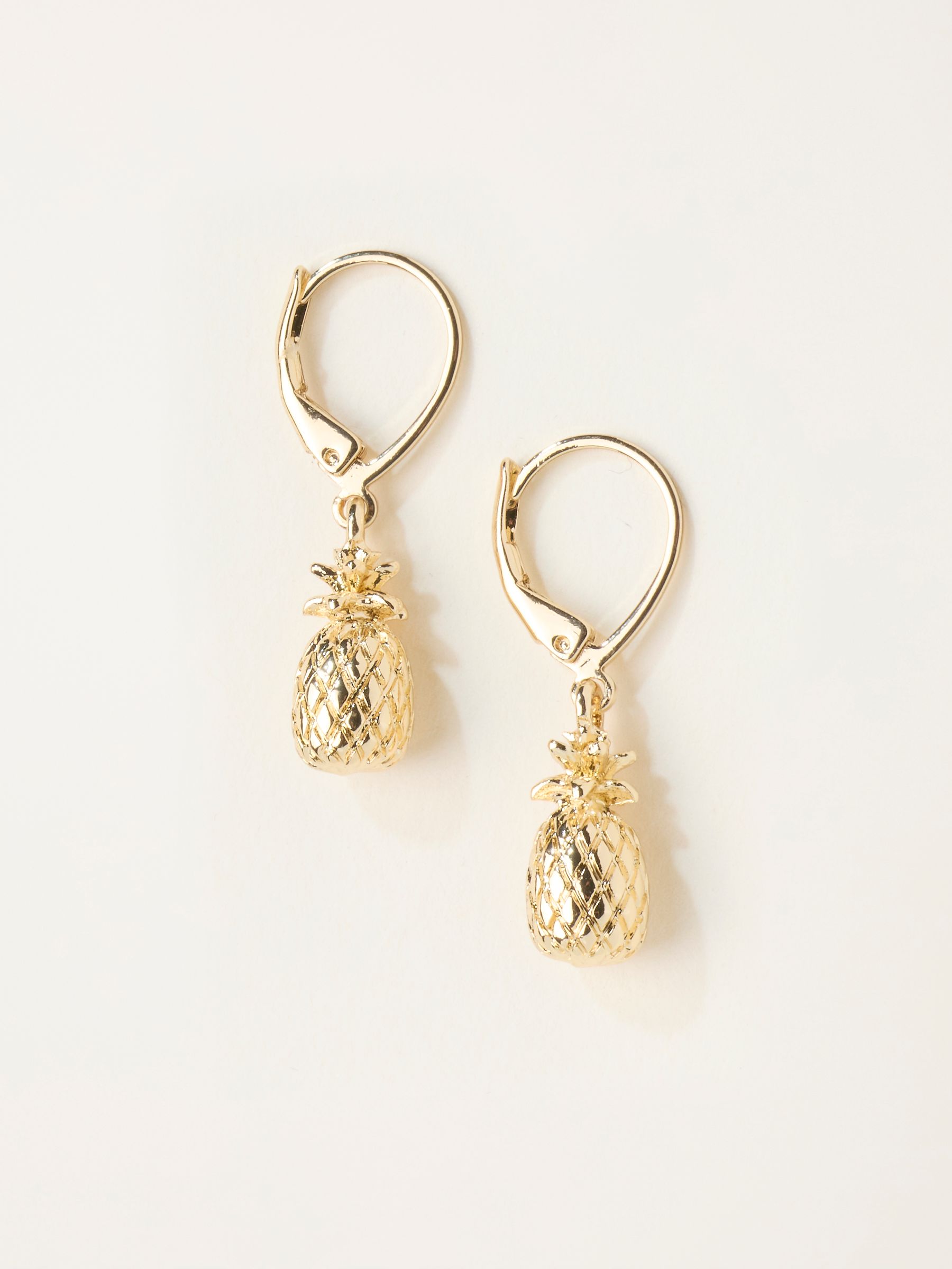 Gold Tone Pineapple Earrings - Image 1 of 2 Gold Tone Pineapple Earrings - Image 1 of 2