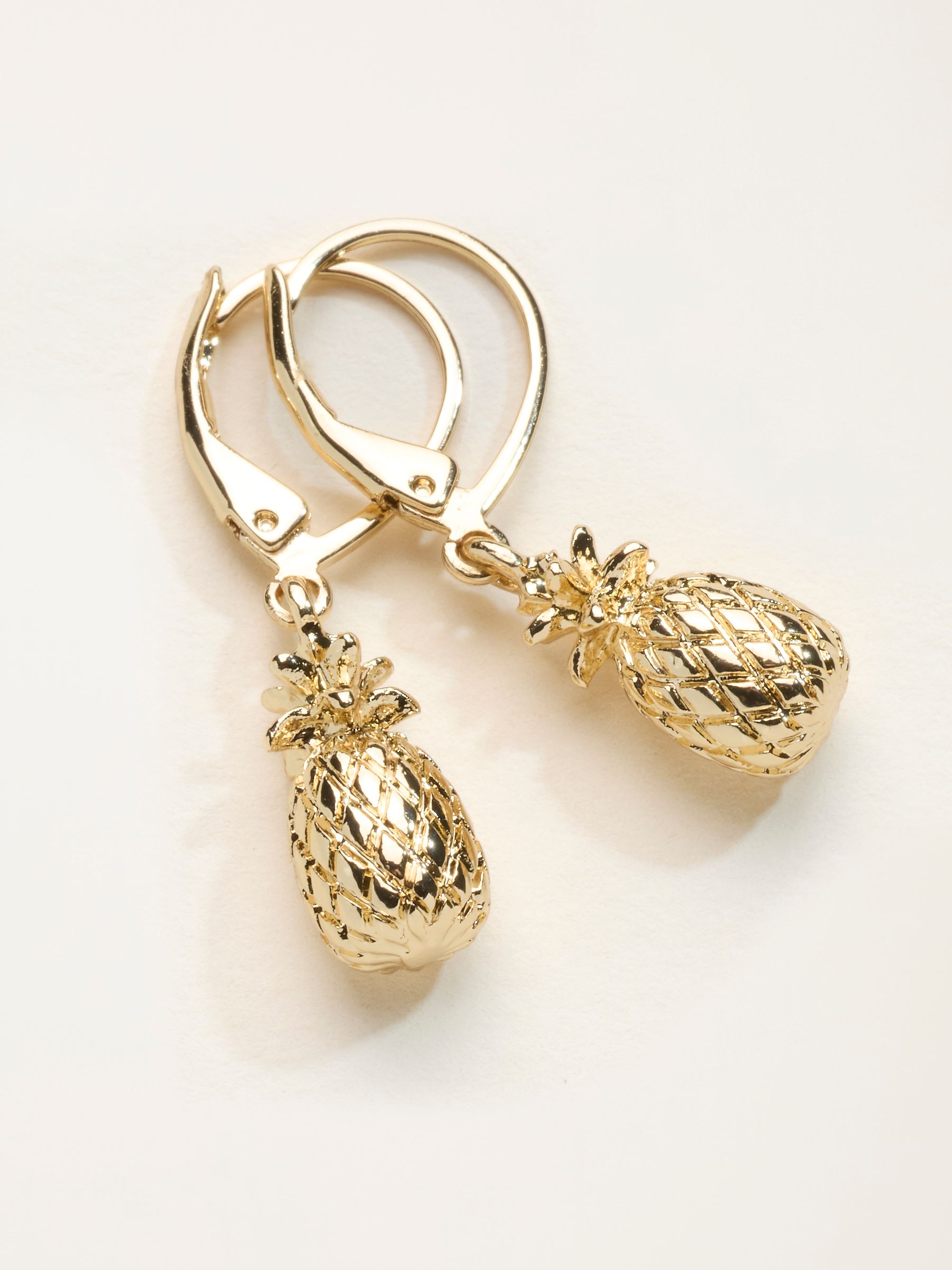Gold Tone Pineapple Earrings - Image 2 of 2