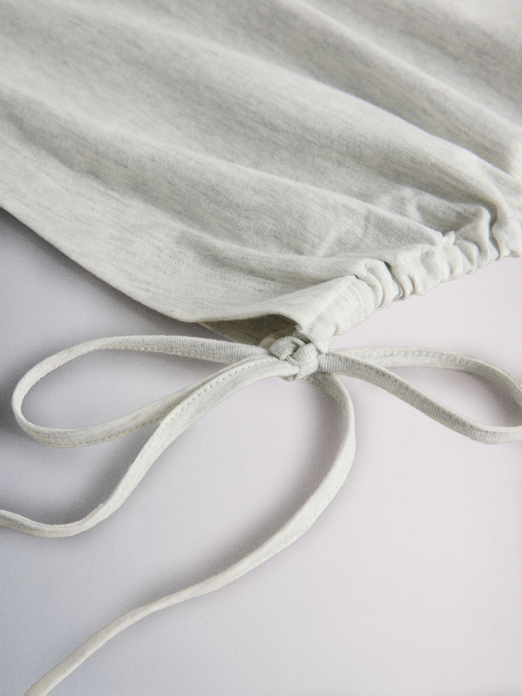 3 Pack Tie Side Ruched T-Shirt Black/Grey/White - Image 6 of 6