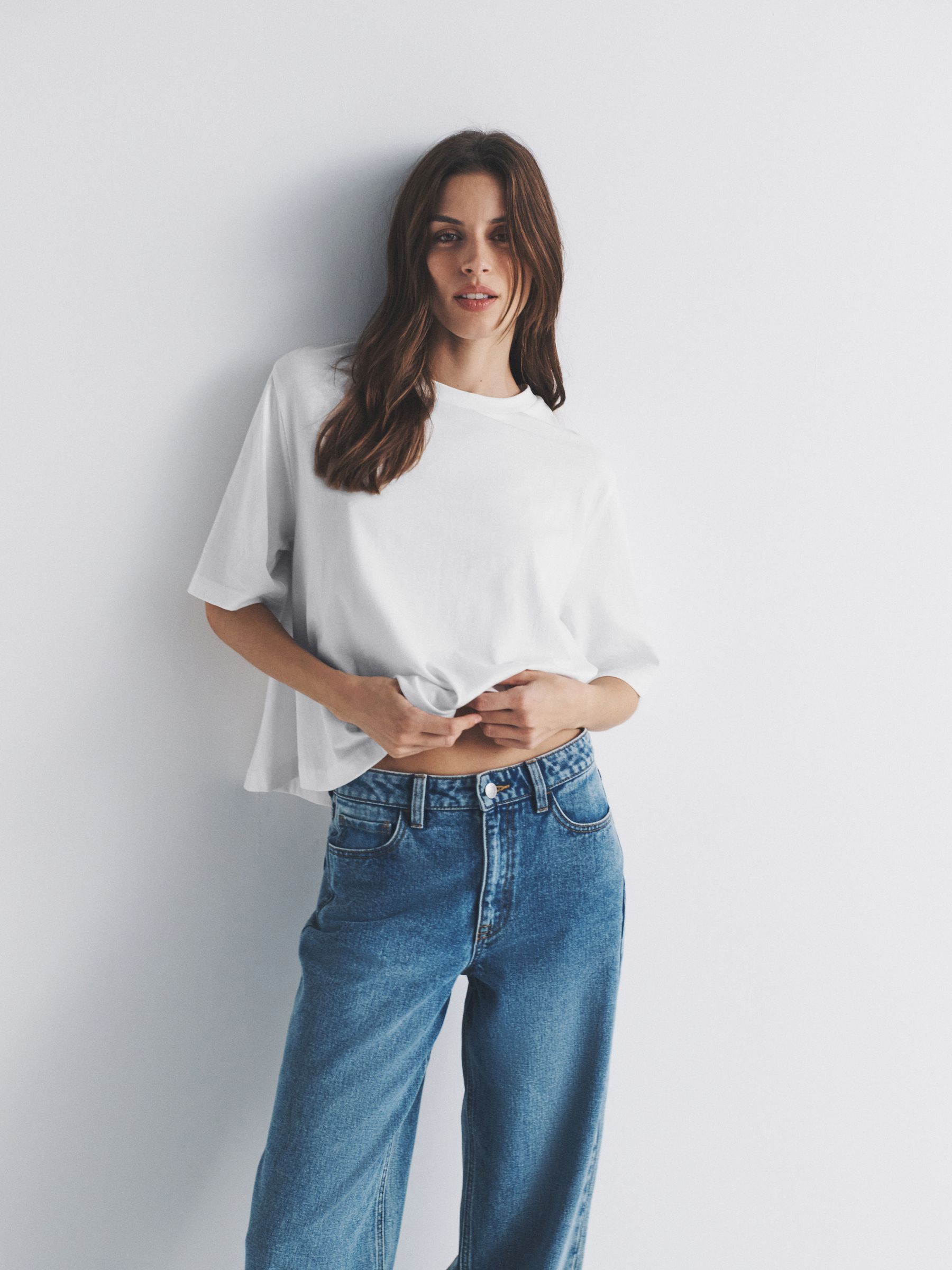 3 Pack Crew Neck Short Sleeve Swing T-Shirt Black/White/Stripe - Image 1 of 6