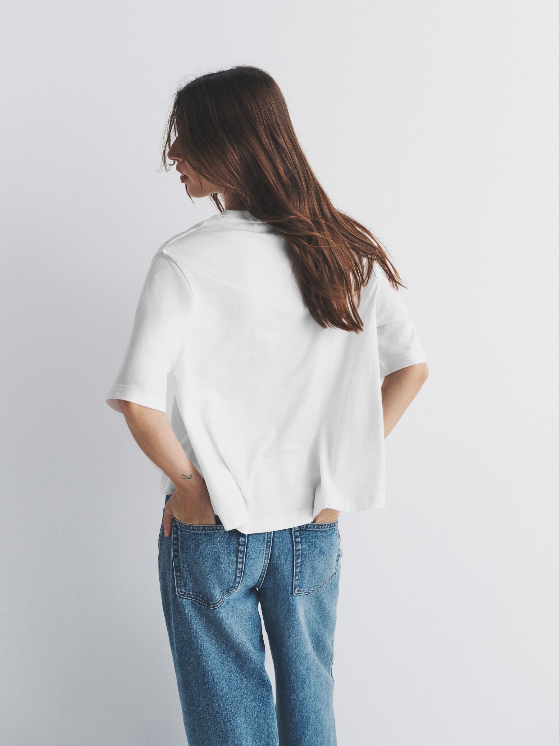 3 Pack Crew Neck Short Sleeve Swing T-Shirt Black/White/Stripe - Image 3 of 6