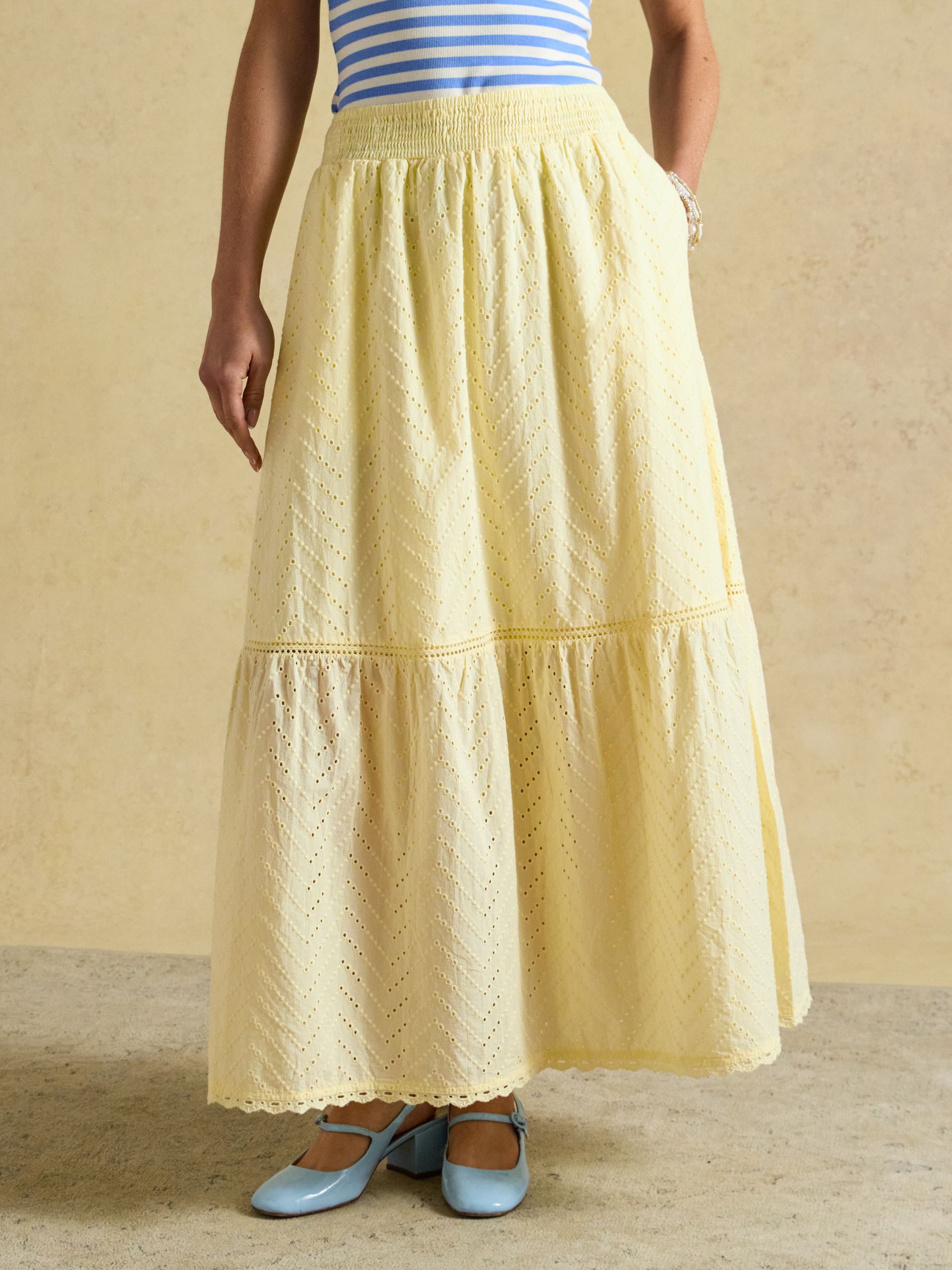 Yellow Broderie Maxi Skirt - Image 1 of 7