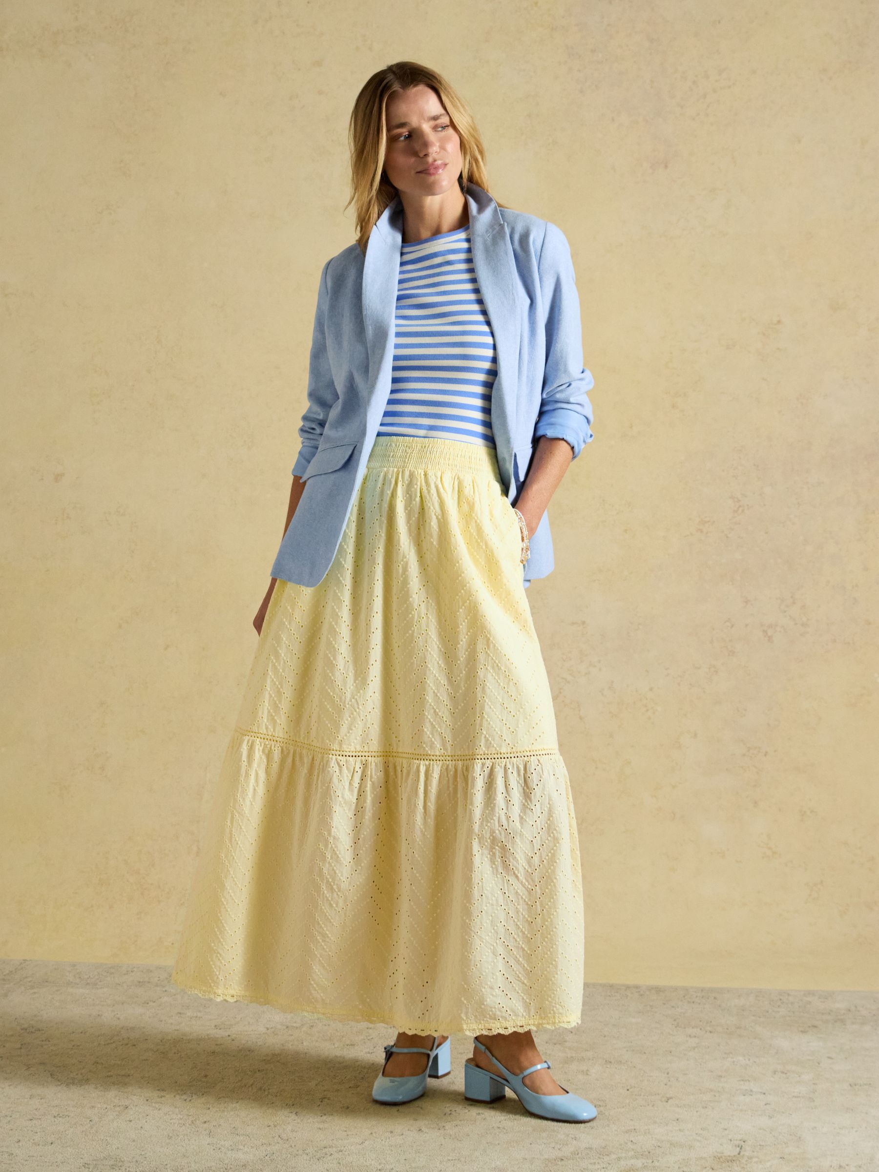 Yellow Broderie Maxi Skirt - Image 4 of 7