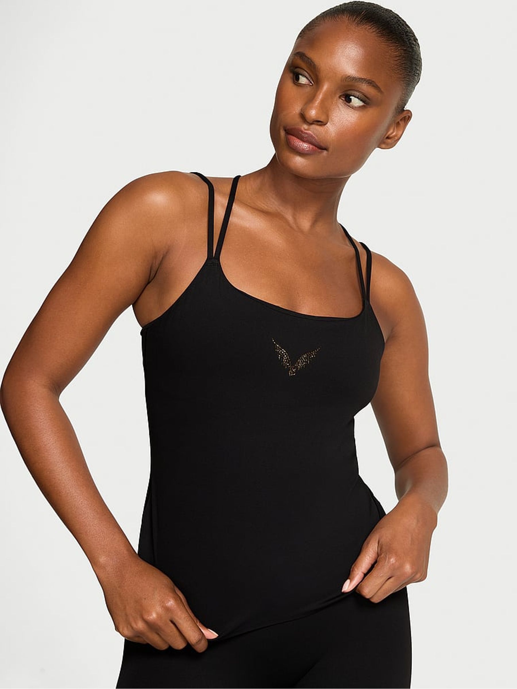 Black Elevate™ Backstage Strappy Tank Top - Image 1 of 4