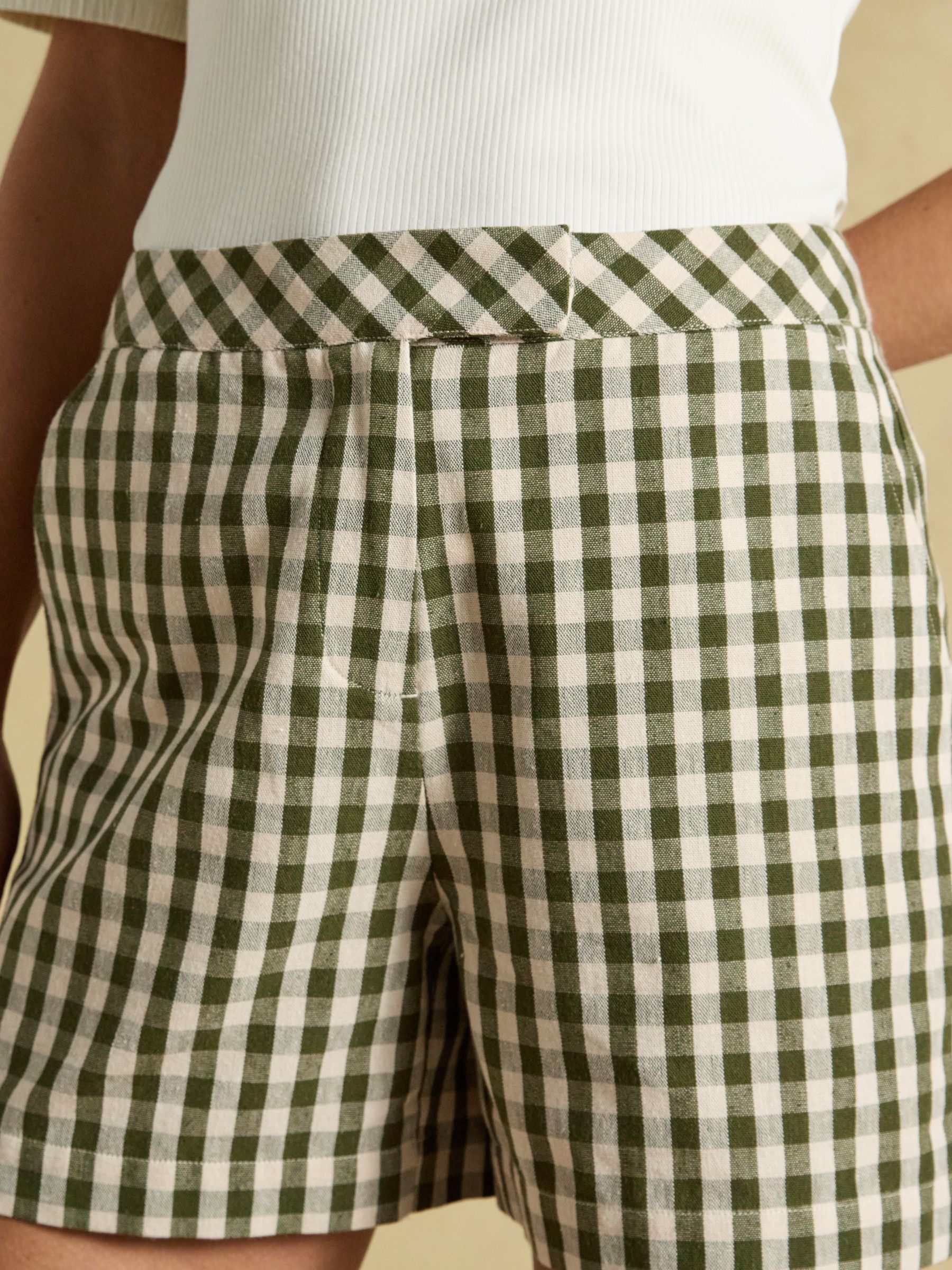 Green Gingham Tailored Shorts - Image 5 of 7
