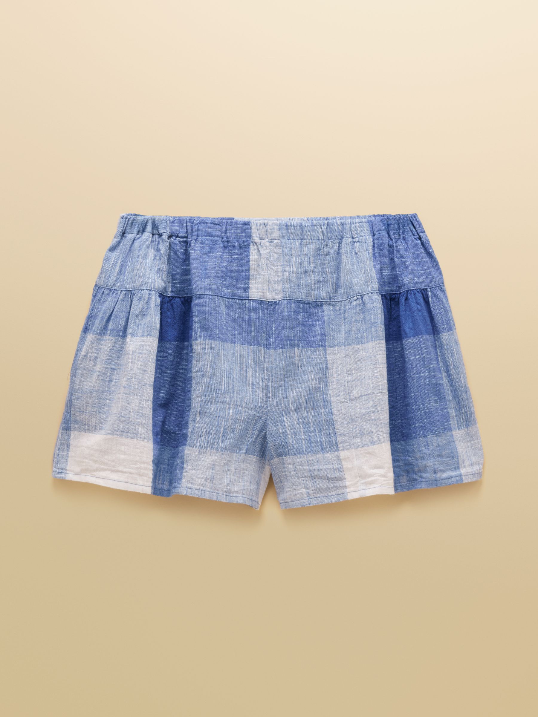 Eva Blue Check Pull On Cotton Short - Image 8 of 8 Eva Blue Check Pull On Cotton Short - Image 8 of 8