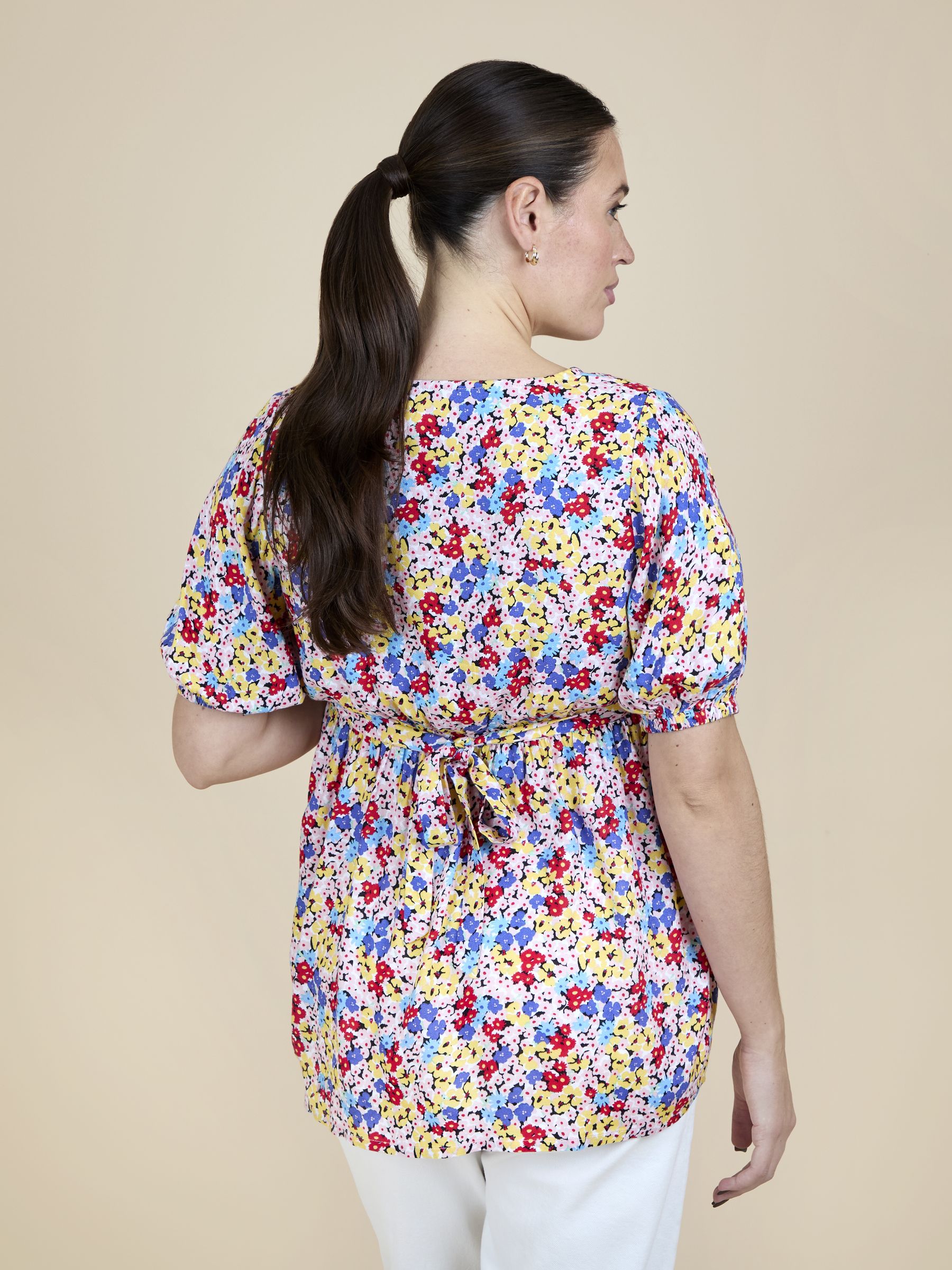 Multi Colour Floral Maternity Wrap Blouse - Image 3 of 4