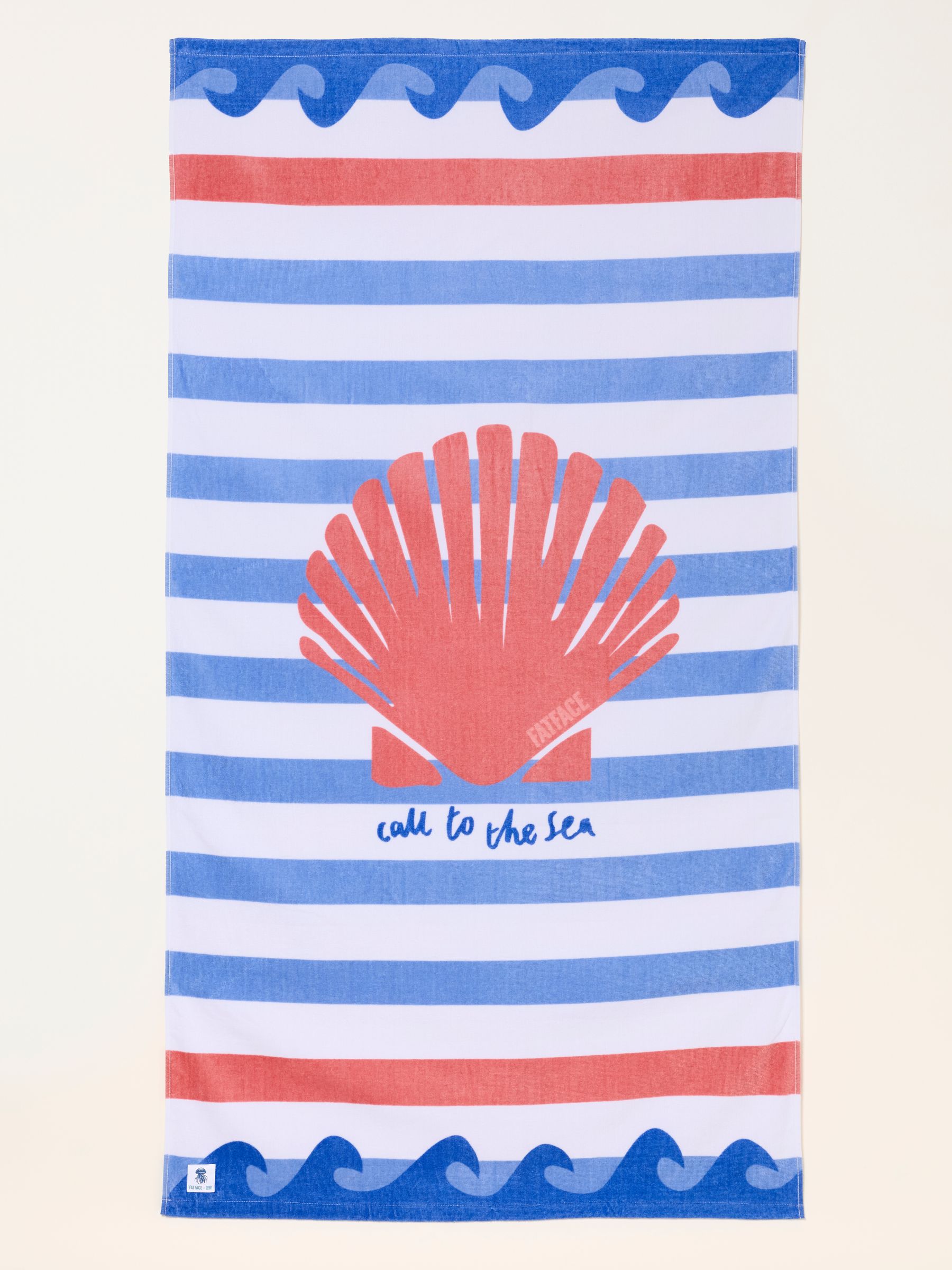 Light Blue MCS Shell Stripe Beach Towel - Image 1 of 2