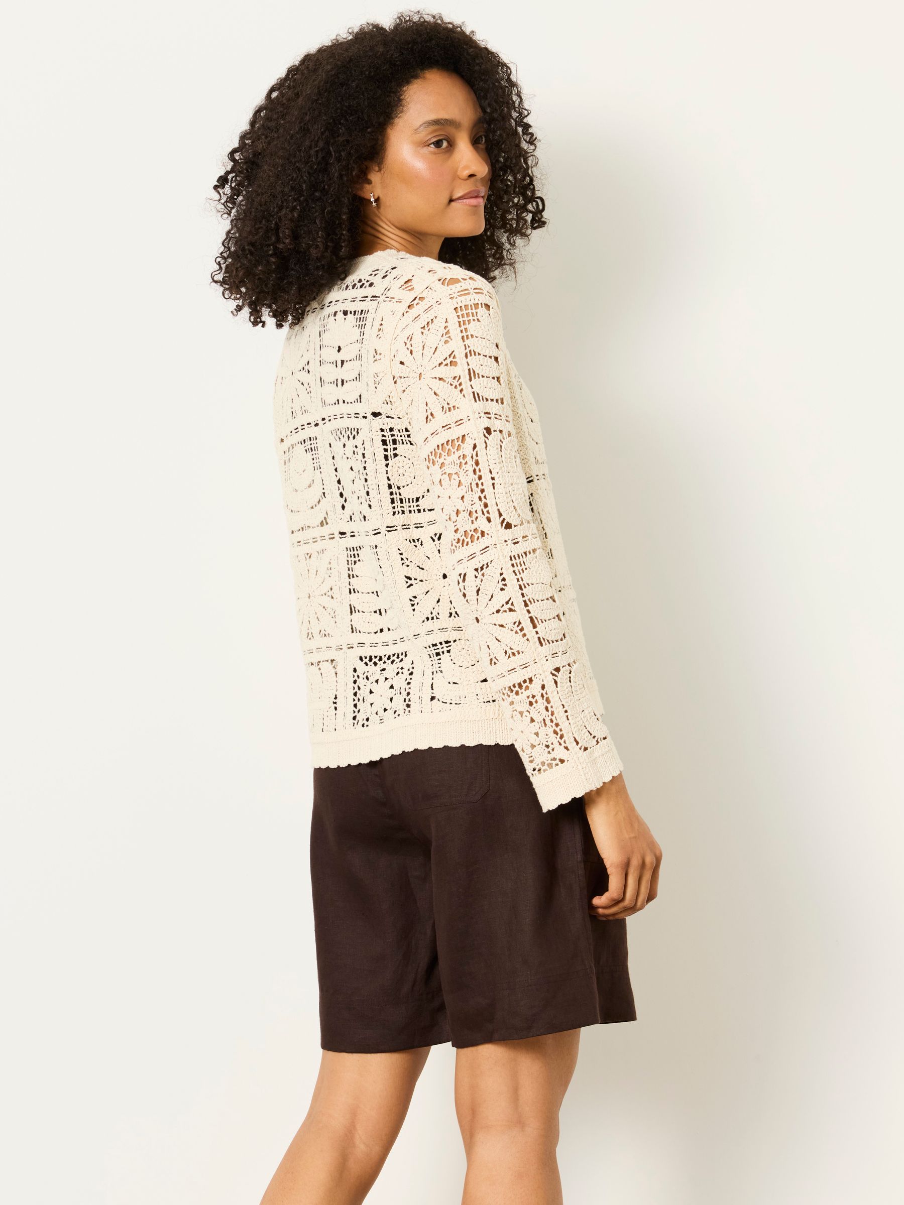 Daisy Natural Crochet Cardigan - Image 2 of 6