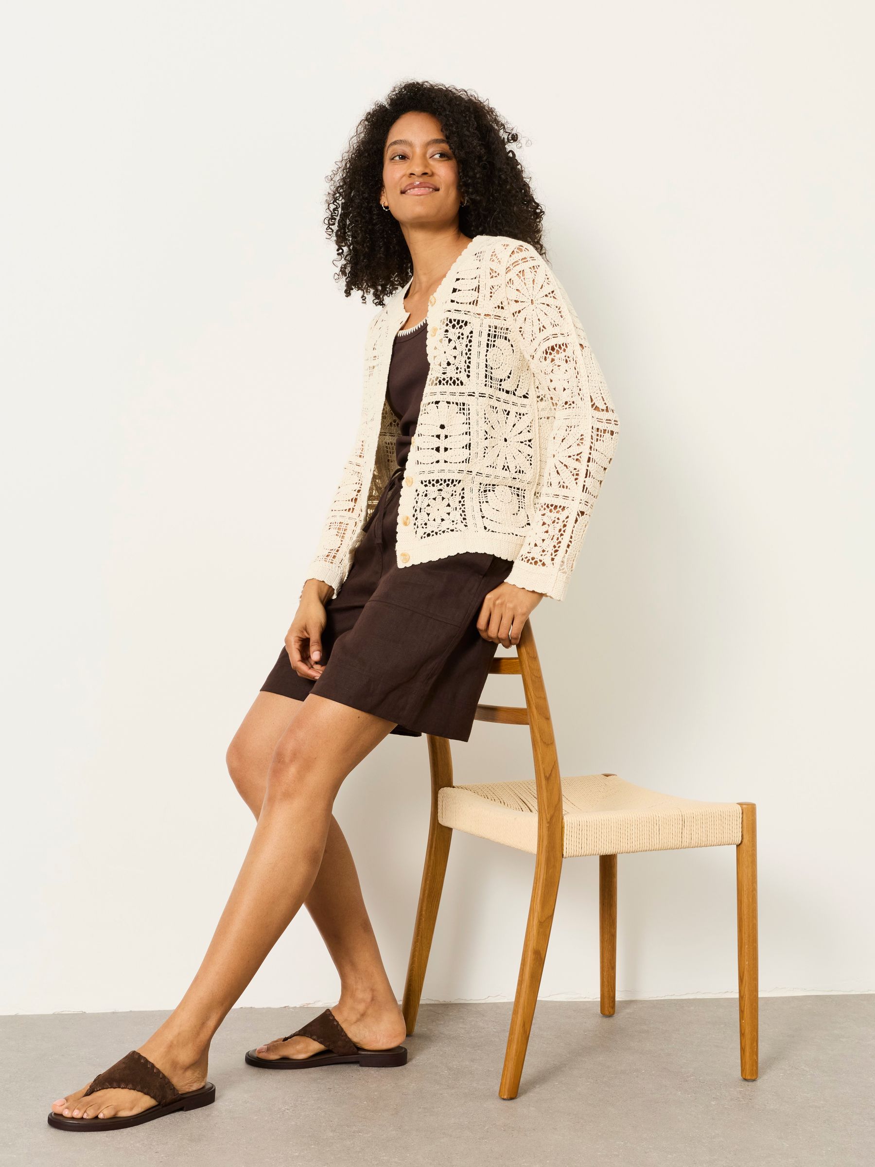 Daisy Natural Crochet Cardigan - Image 5 of 6