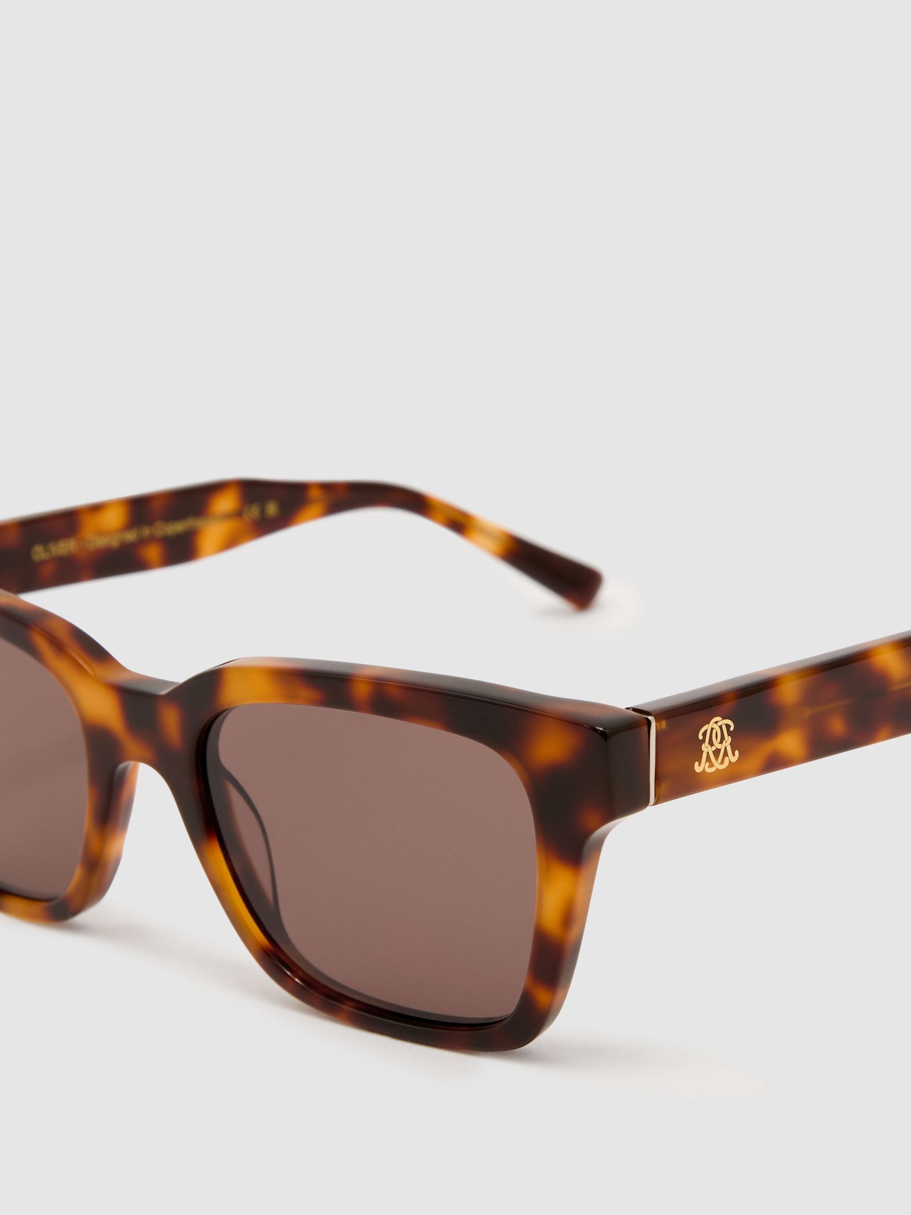 MessyWeekend Rectangle-Frame Sunglasses in Tortoise / Brown - Image 5 of 6