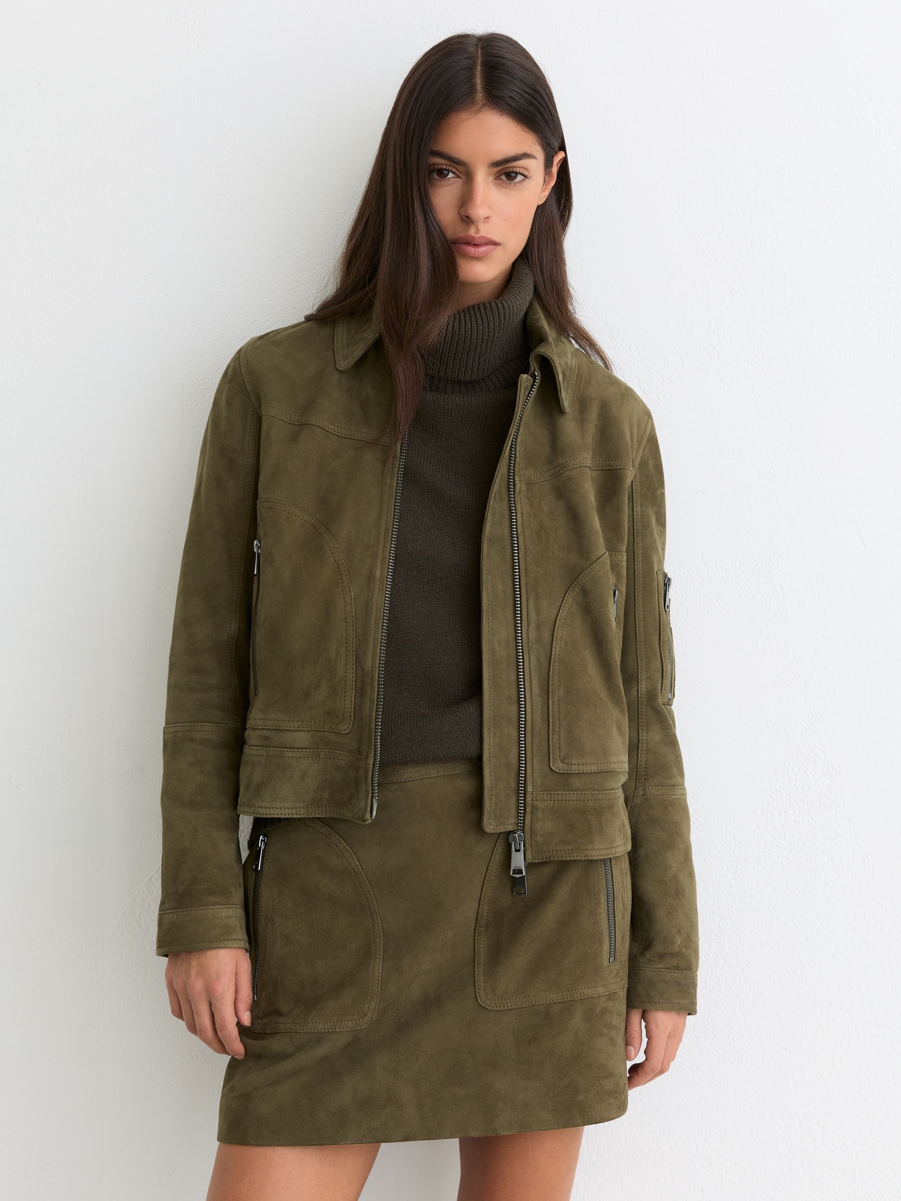 Suede Zip-through Jacket