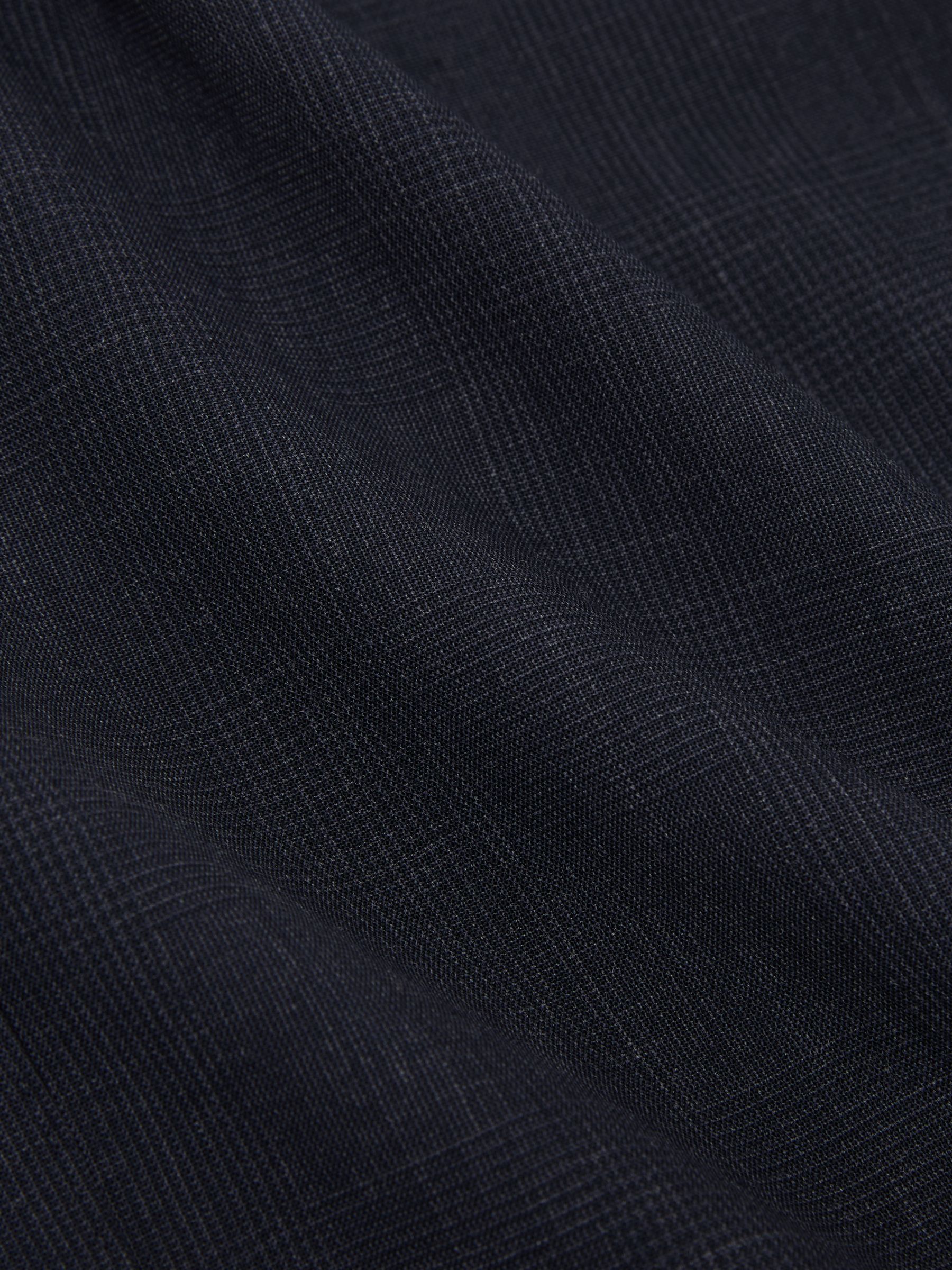 Tailored Fit Double-Breasted Check Suit Blazer Wool-Blend in Navy - image 2