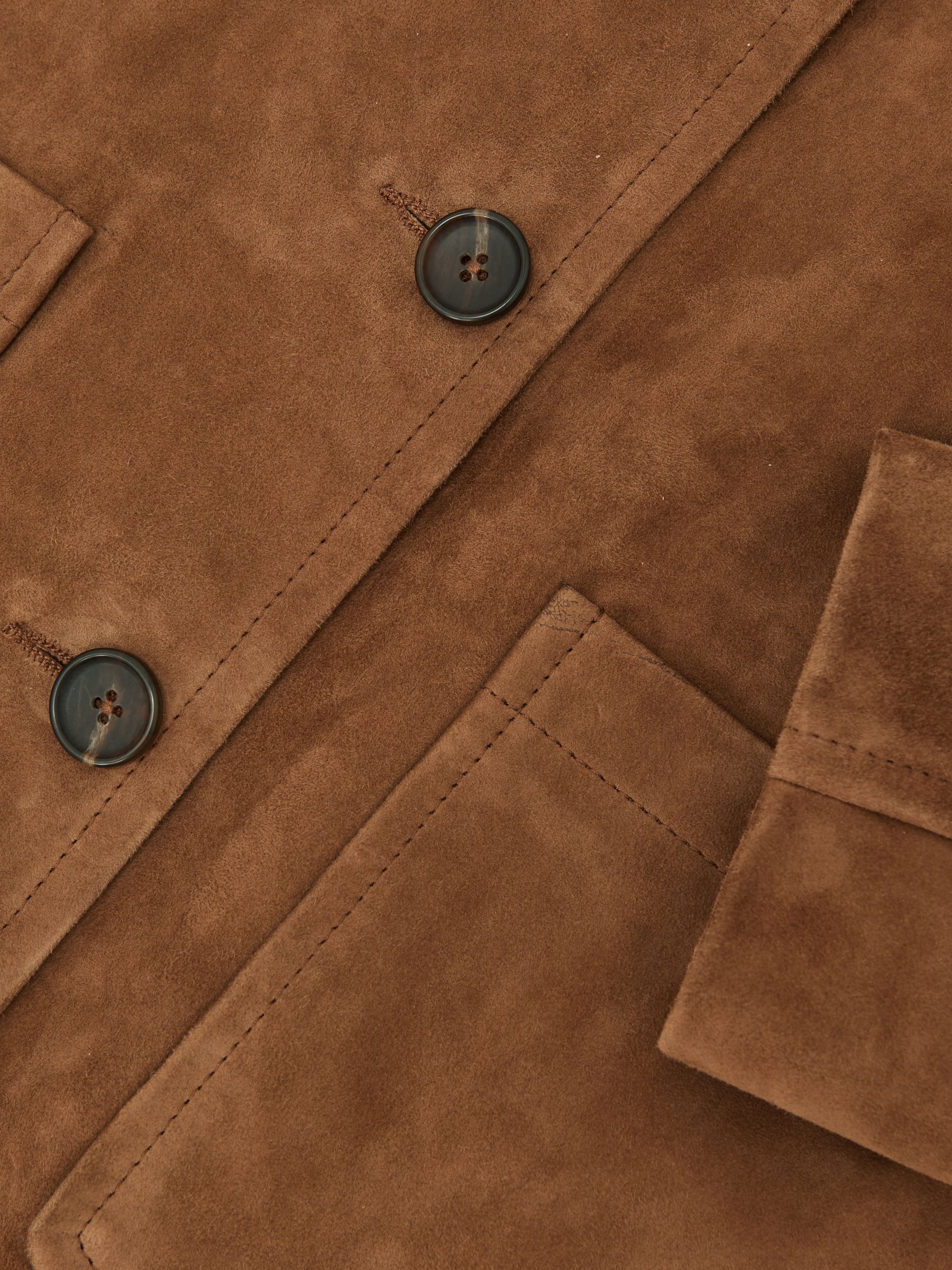 Suede Patch-Pocket Jacket in Tan - image 5