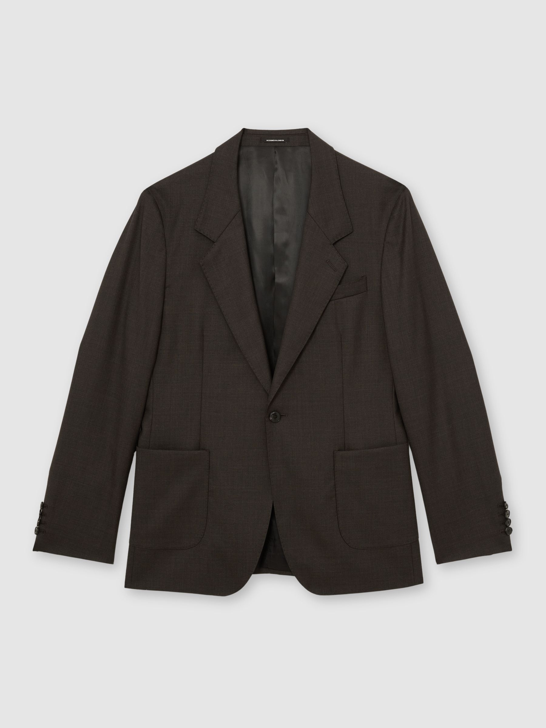 Wool Single-Breasted Classic-Fit Suit Jacket in Brown - Image 2 of 6