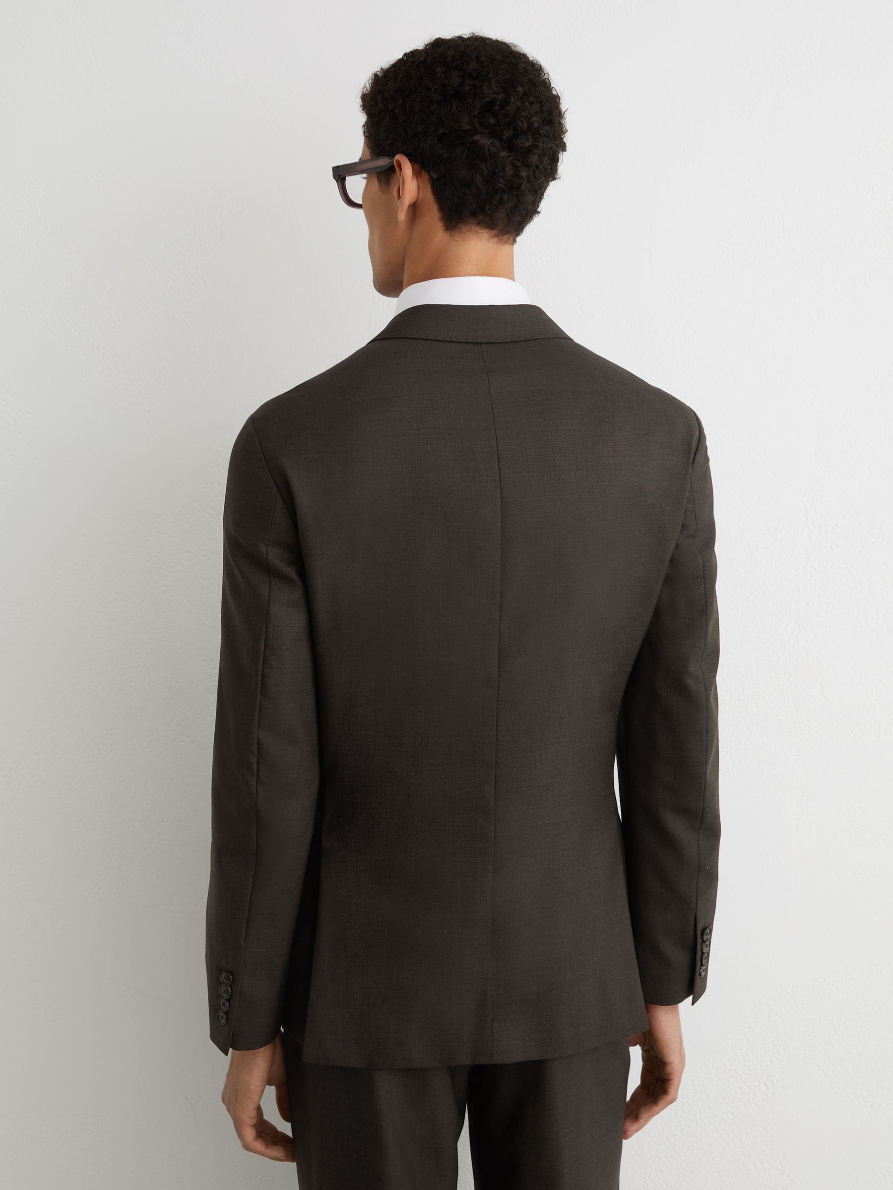 Wool Single-Breasted Classic-Fit Suit Jacket in Brown - image 5