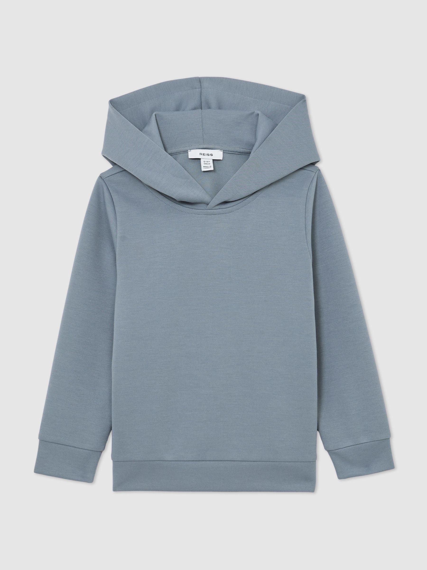Interlock Jersey Hoodie in Airforce Blue - Image 1 of 5
