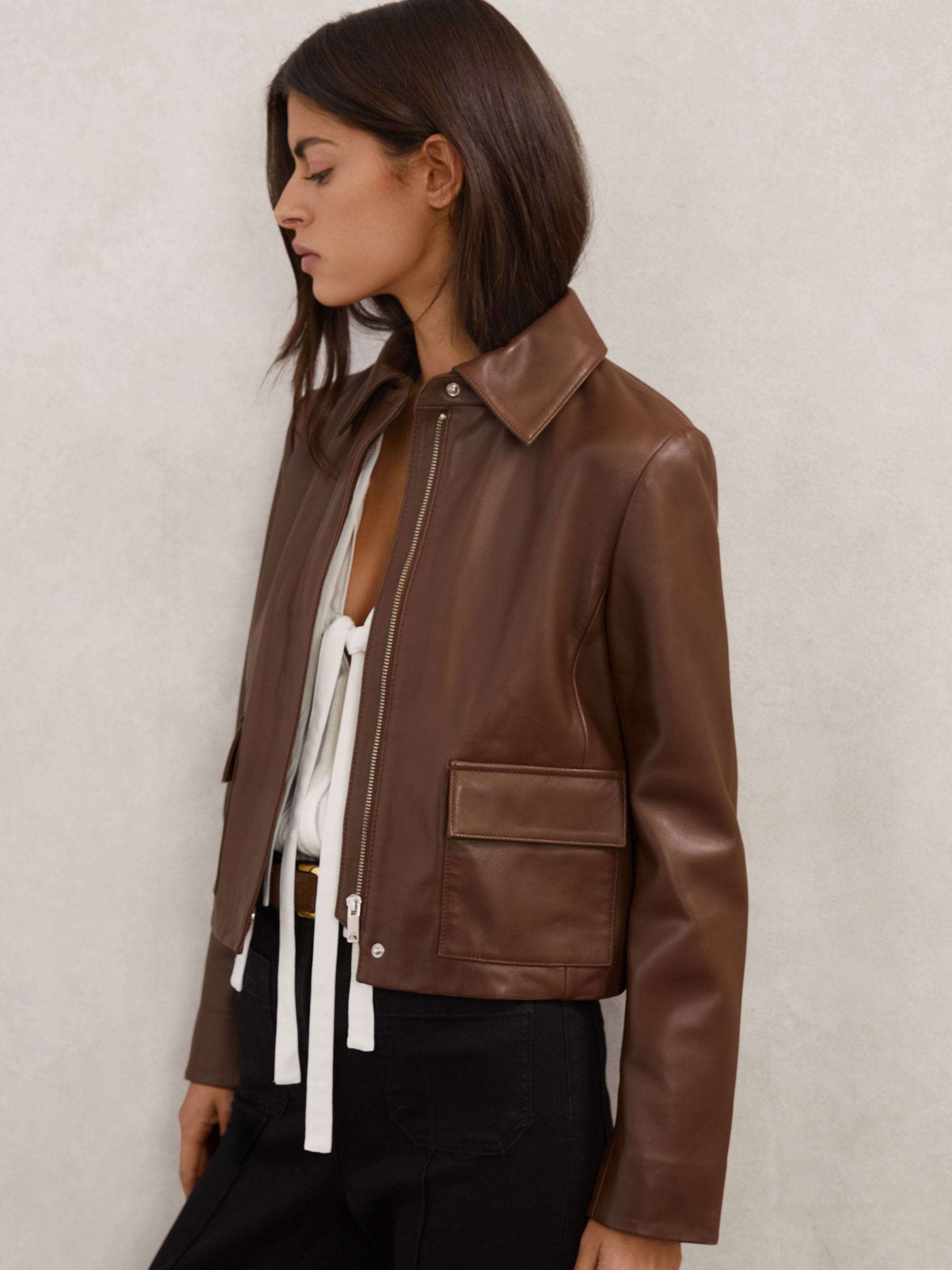 Collared Leather Jacket